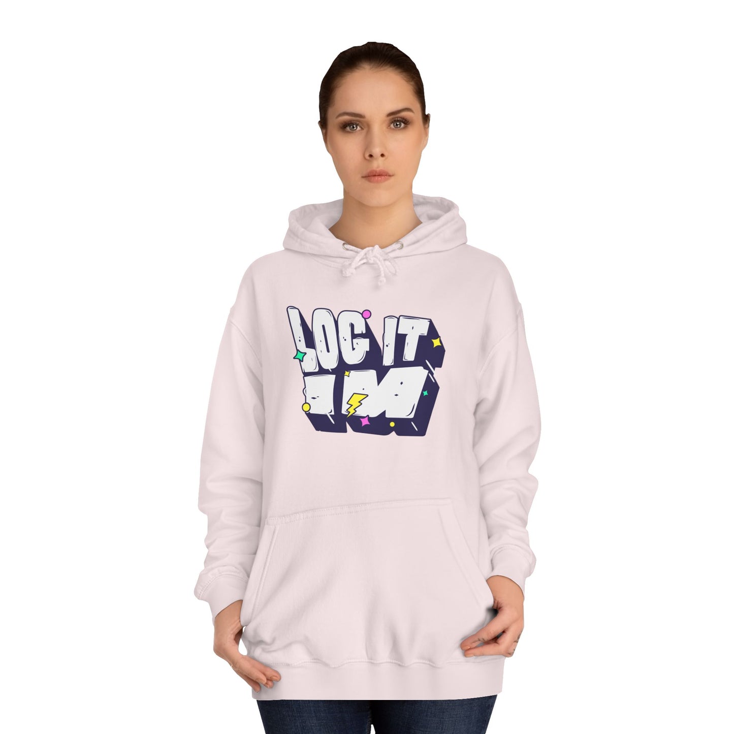 Vibrant Unisex LOG IT IN Hoodie, Trendy Streetwear, Apparel, Unique Gift, Casual Everyday Wear