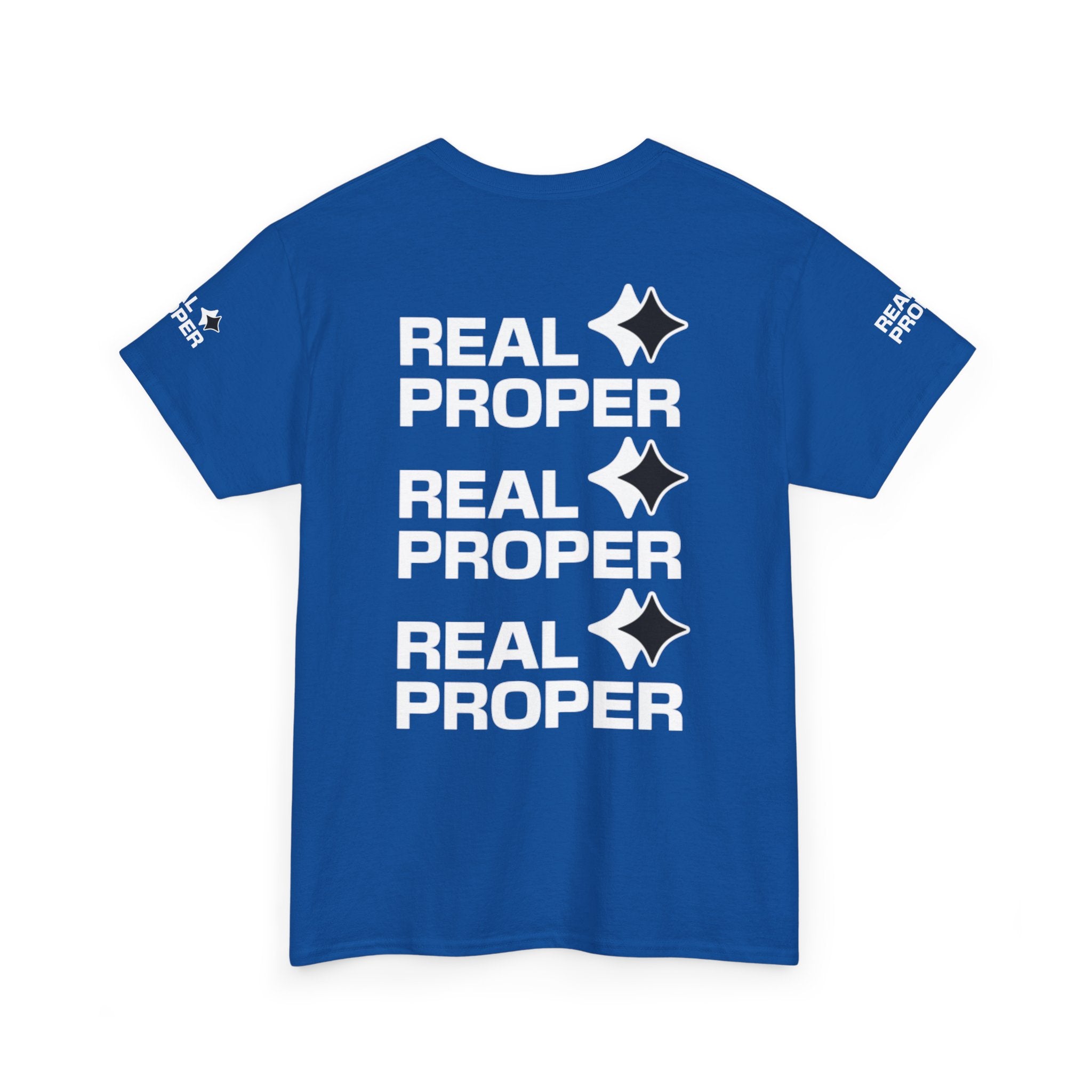 "Real Proper" Repeat Logo T‑Shirt