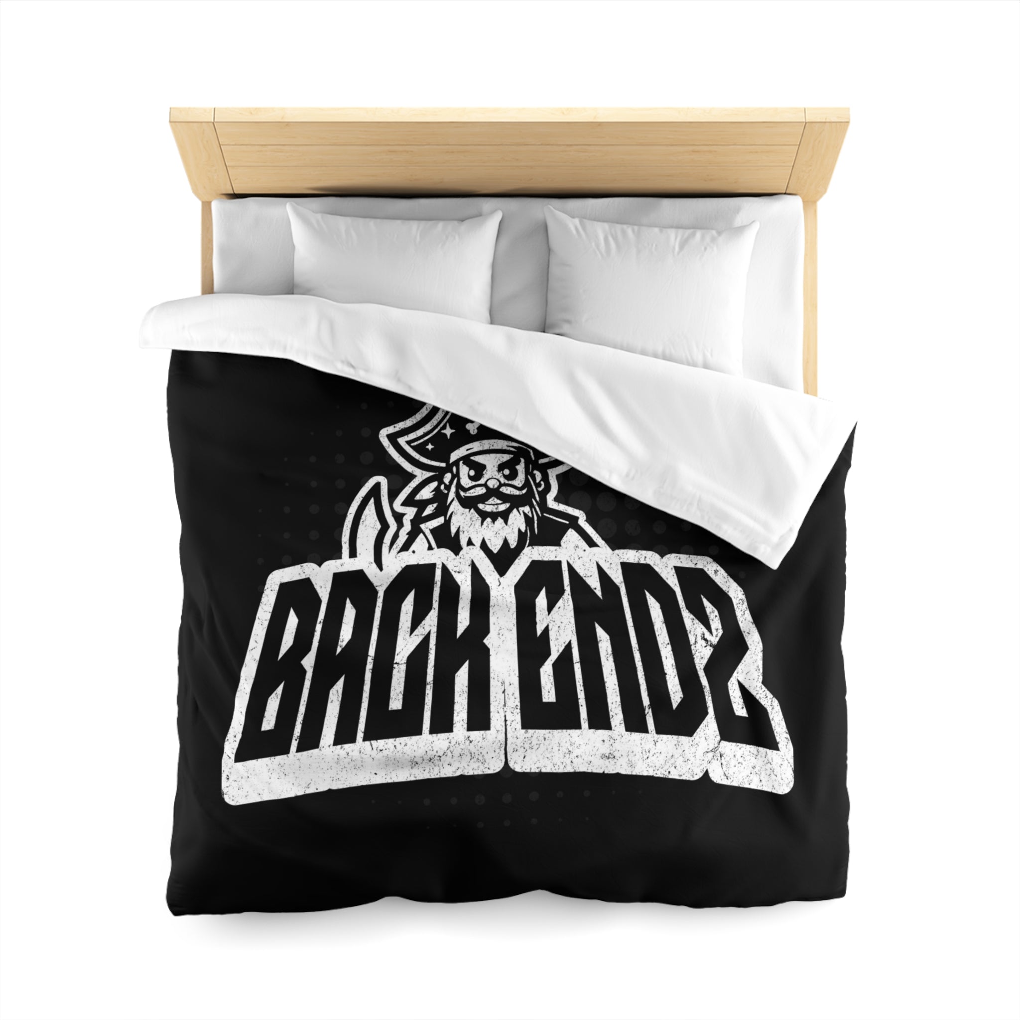 Pirate Skull 'Back Endz' Microfiber Duvet Cover — Bold Gamer / Tech Skull Bedding