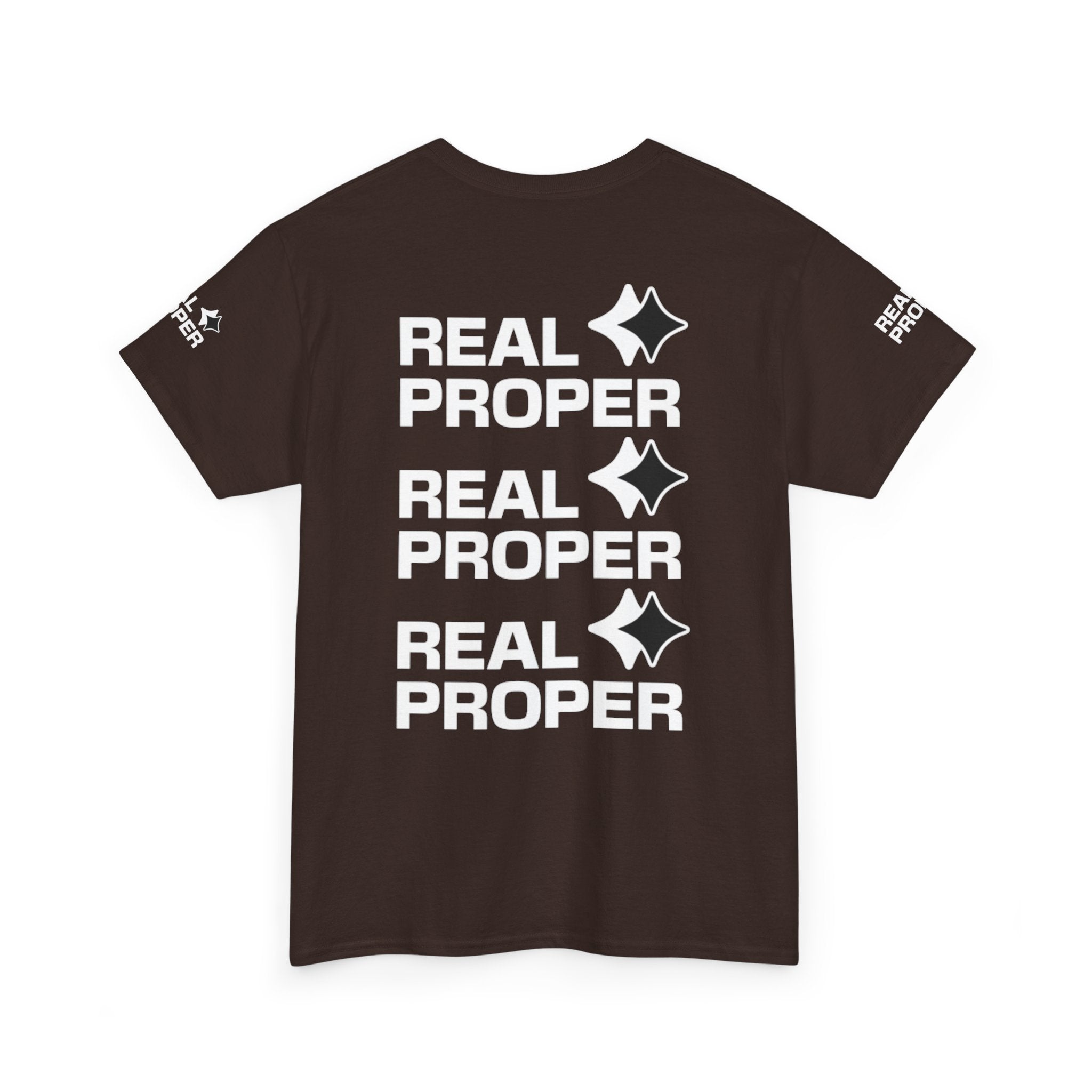 "Real Proper" Repeat Logo T‑Shirt