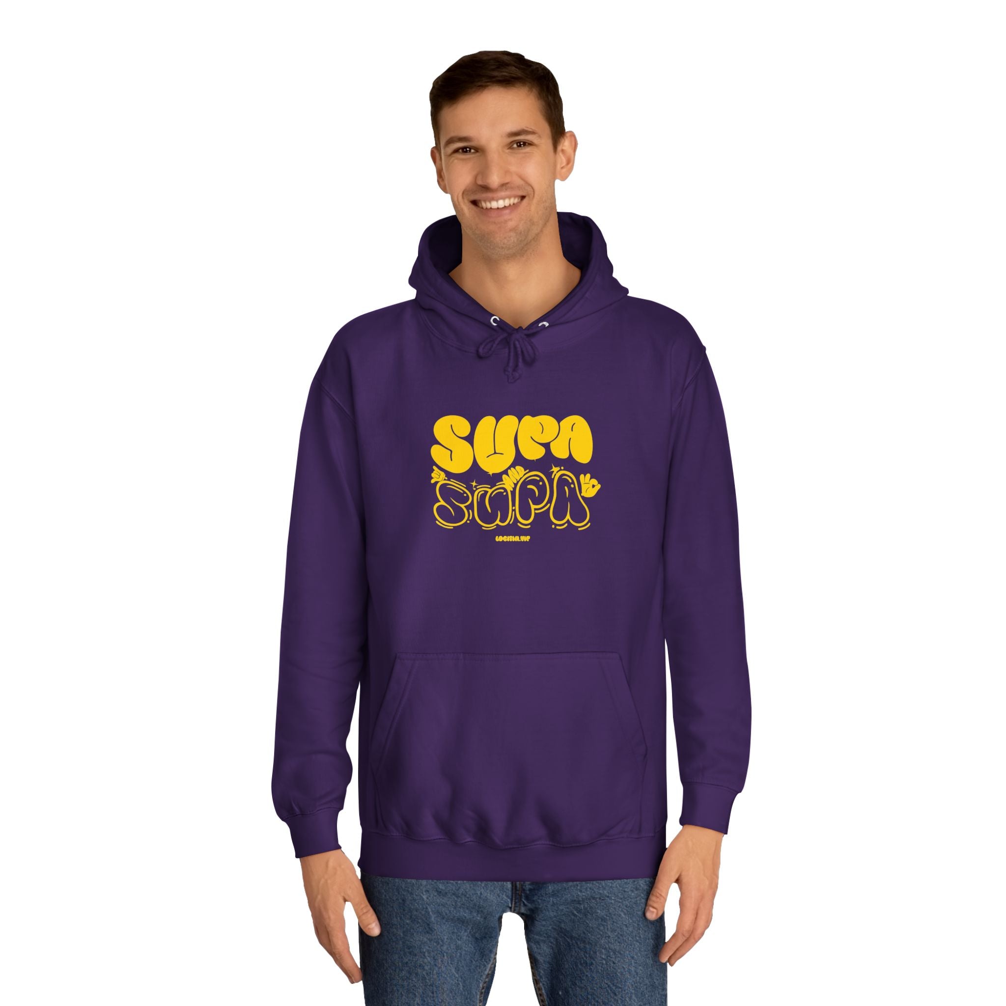 Cheerful Unisex Supa Supa Hoodie - Cozy Streetwear, Campus Style, Trendy Gift, Relaxed Fit, Perfect for Every day