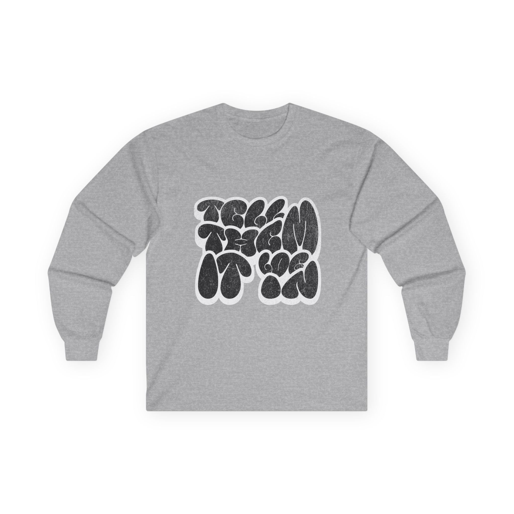Long Sleeve "LOG IT IN" Tee — Retro Pebble Typography Graphic