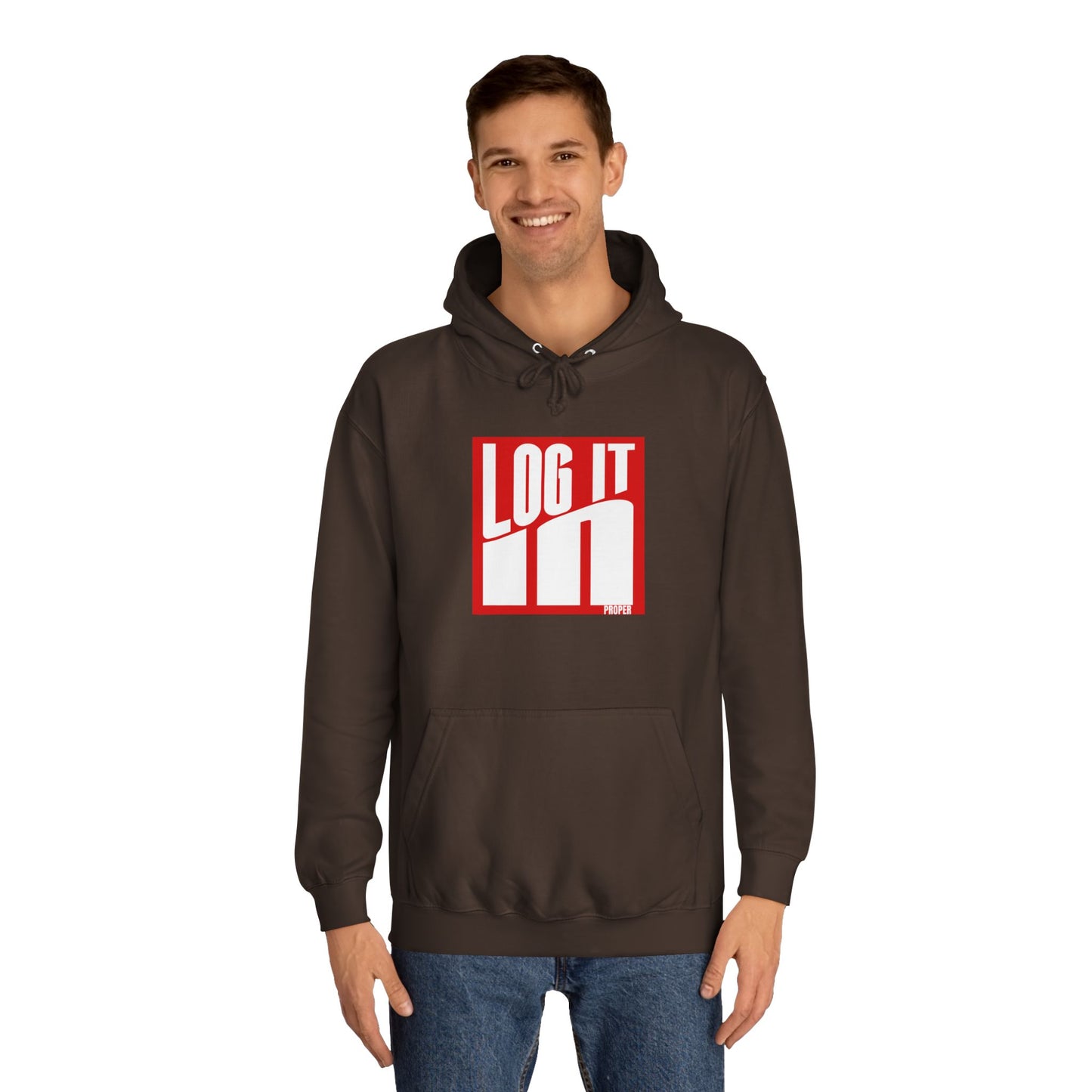 Unisex Log it in Hoodie - Trendy Campus Style, Casual Wear, Cozy Gift, Comfortable Lounge Hoodie, Essentials
