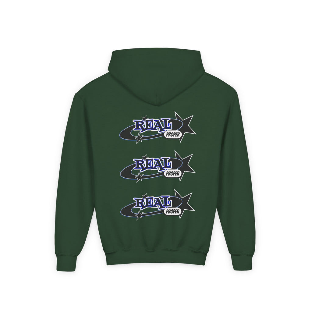 Youth Hoodie – "Real Proper" Star Graphic Pullover