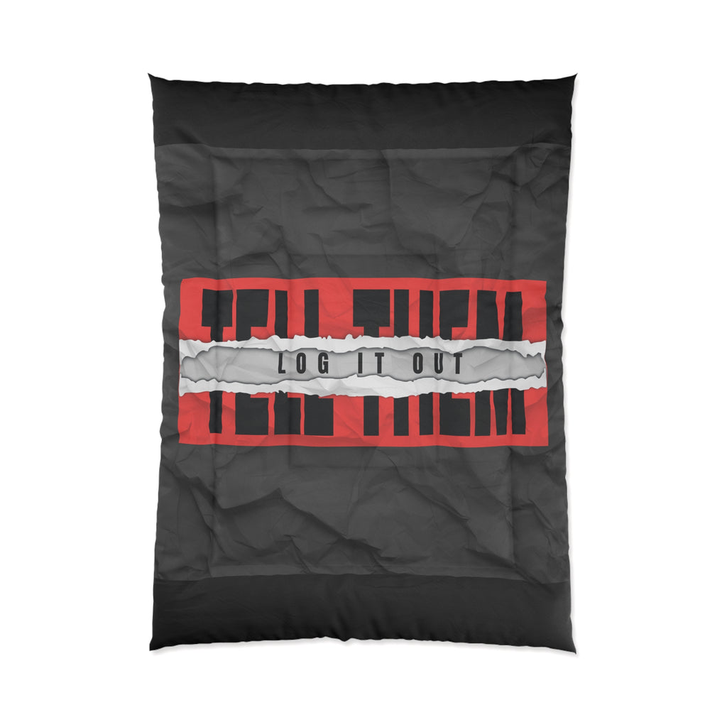 Log It Out Comforter – Bold Black & Red Graphic Bedding