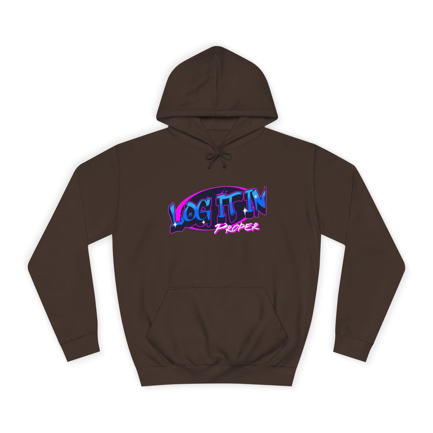 Vibrant Hoodie - Log It In, Unisex Pullover, Cozy Sweatshirt, College Apparel, Gift for Students, Trendy Fashion