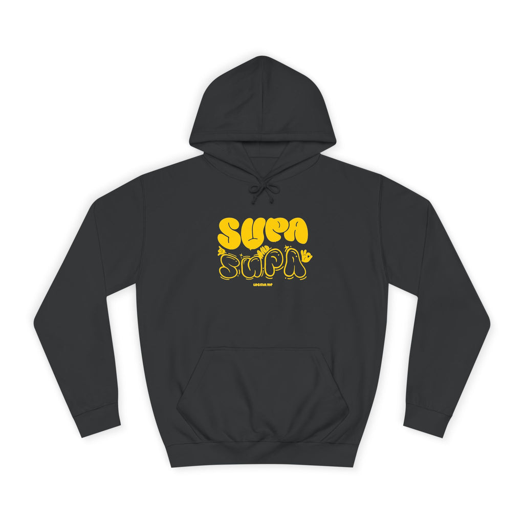 Cheerful Unisex Supa Supa Hoodie - Cozy Streetwear, Campus Style, Trendy Gift, Relaxed Fit, Perfect for Every day