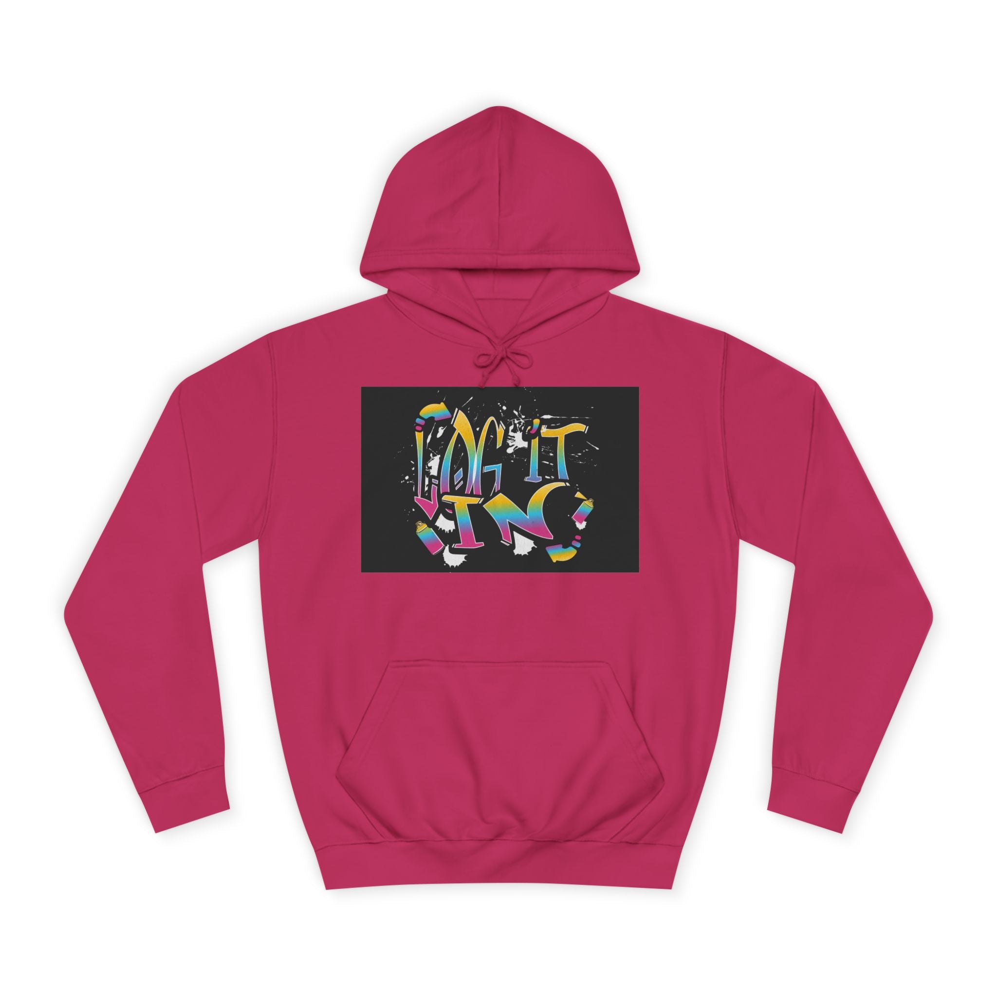 Colorful Unisex "log it in" Hoodie - Vibrant and Fun Sweatshirt for Anybody, Gift for Graduation, CozyWear, Artsy Hoodie