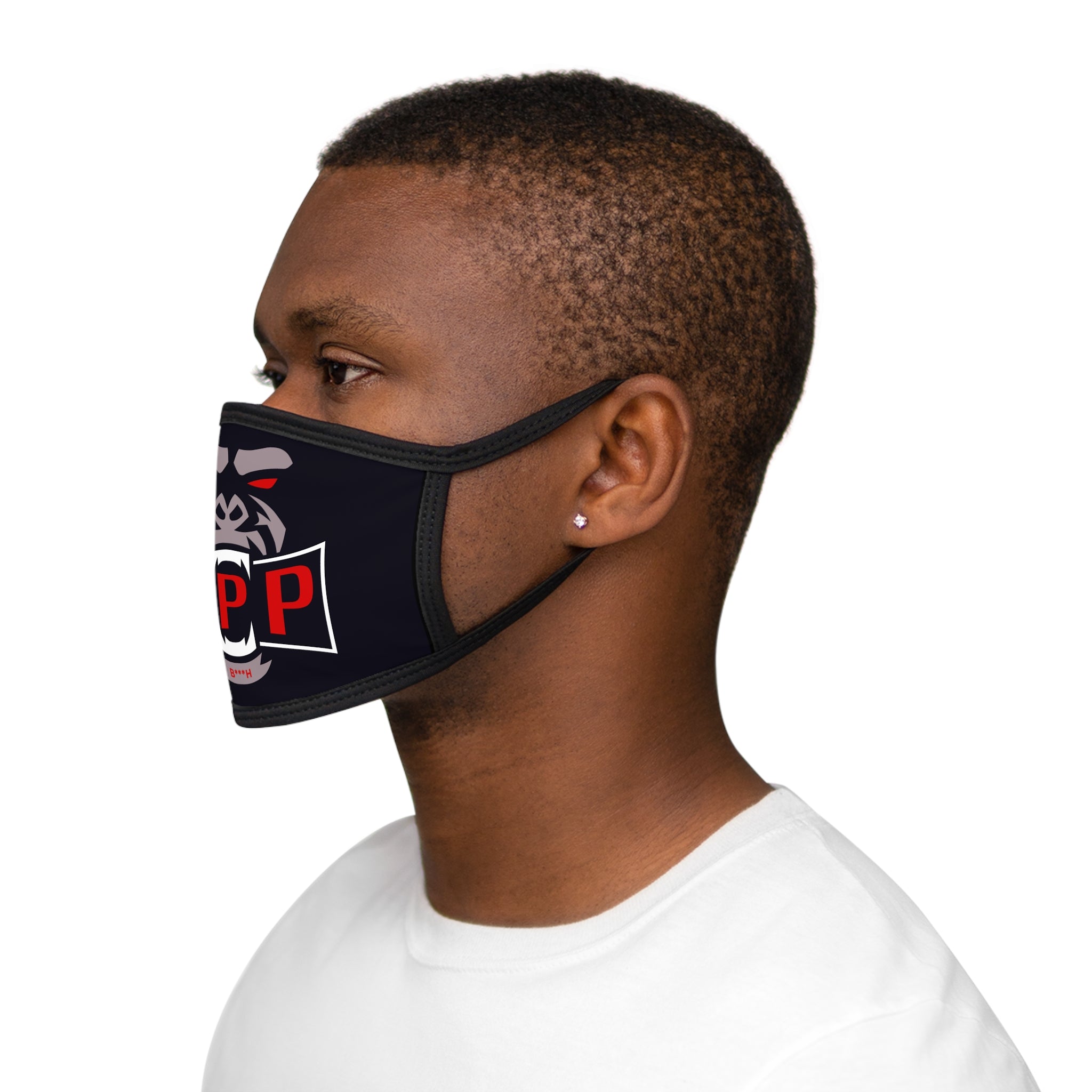 OPP Gorilla Face Mask — Bold Black Protective Mask with Red Logo