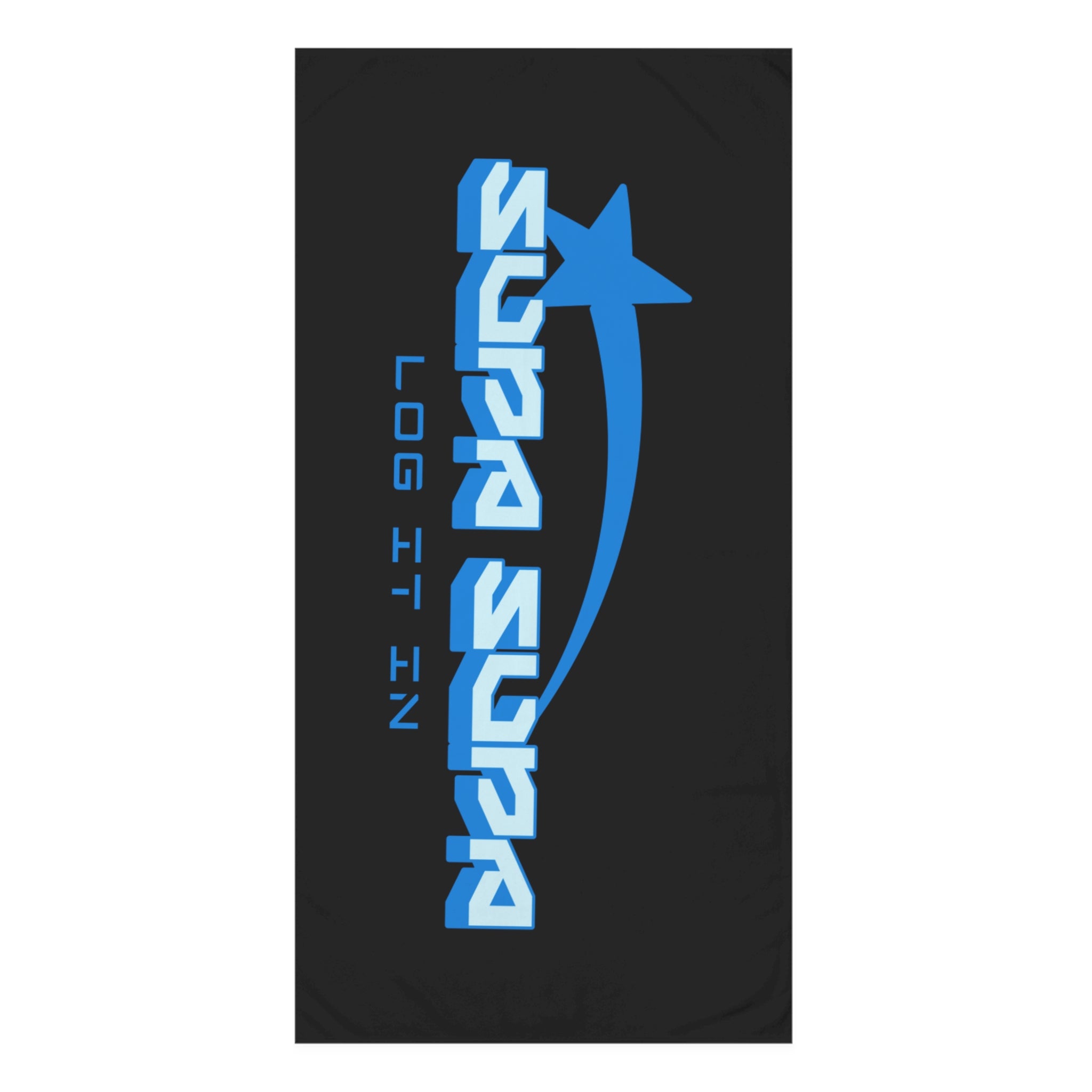 Beach Towel — Bold Blue ‘SUPA SUPA’ Logo Design (Log It In)