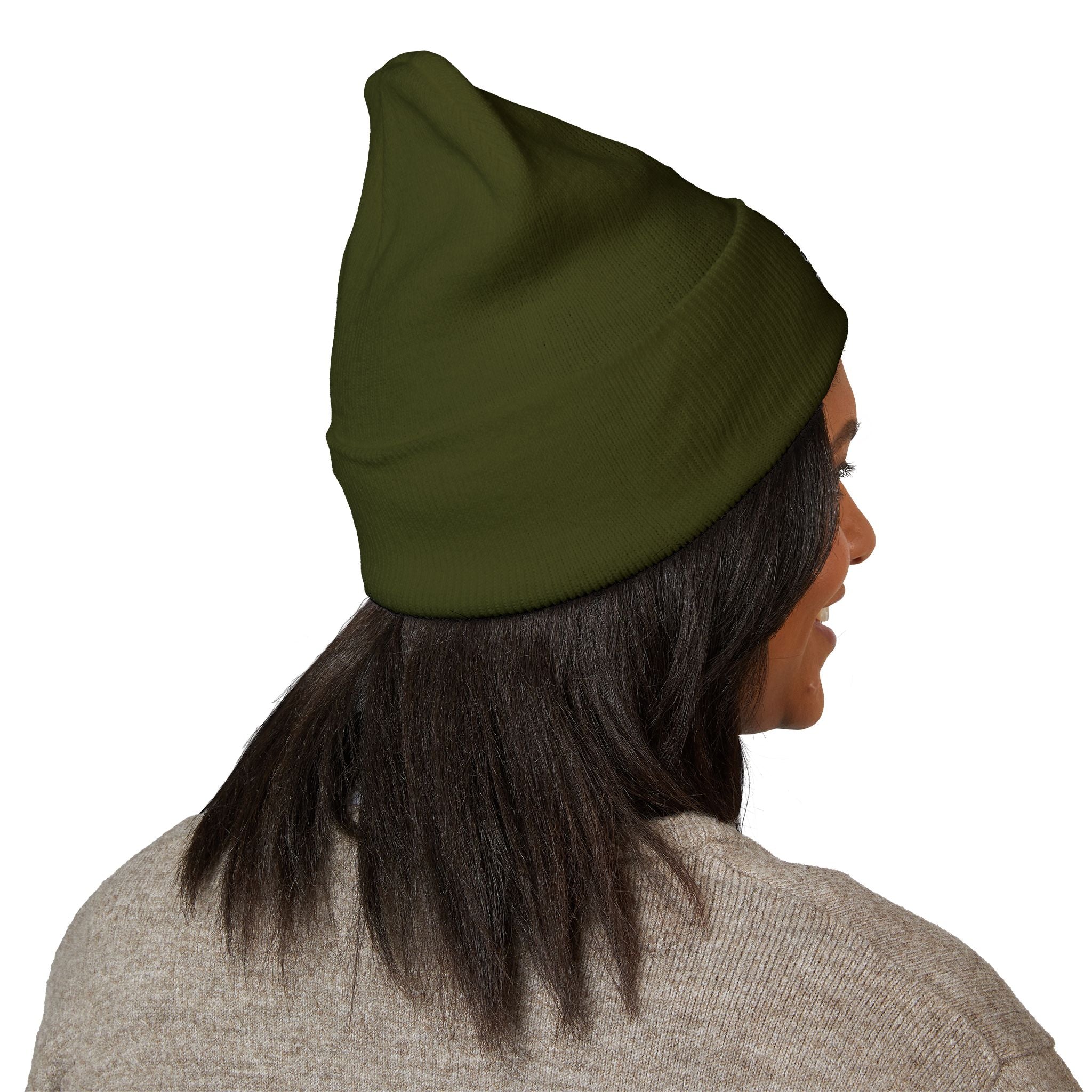 Embroidered 'Watch Your Back' Classic Cuffed Beanie — Cozy Winter Knit Hat
