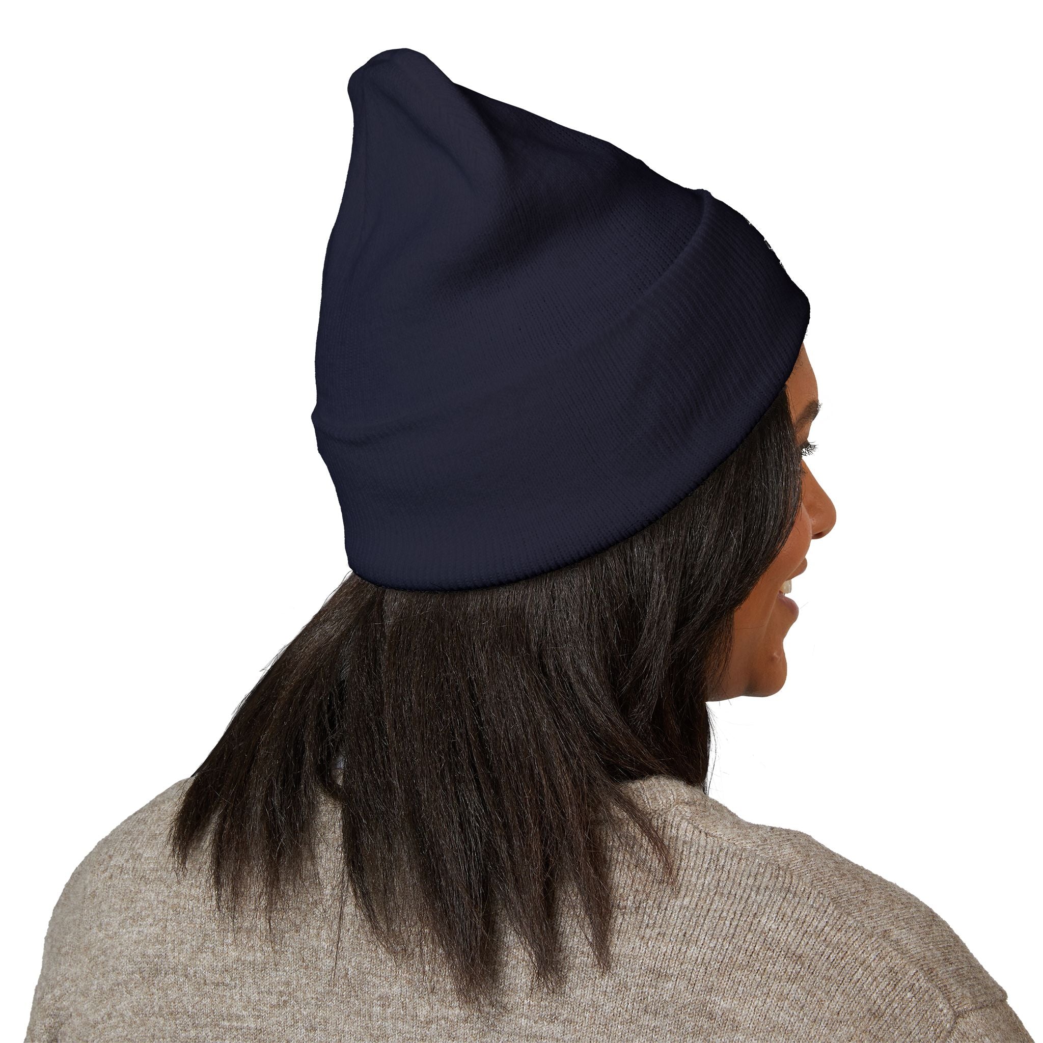 Embroidered 'Watch Your Back' Classic Cuffed Beanie — Cozy Winter Knit Hat