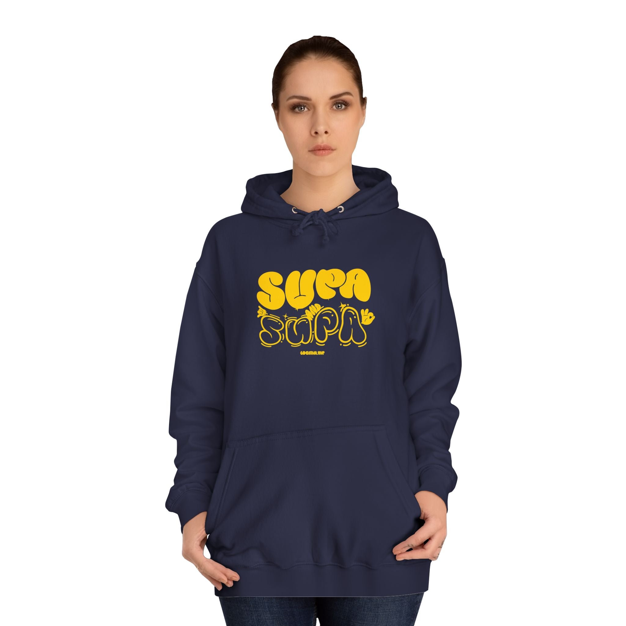 Cheerful Unisex Supa Supa Hoodie - Cozy Streetwear, Campus Style, Trendy Gift, Relaxed Fit, Perfect for Every day