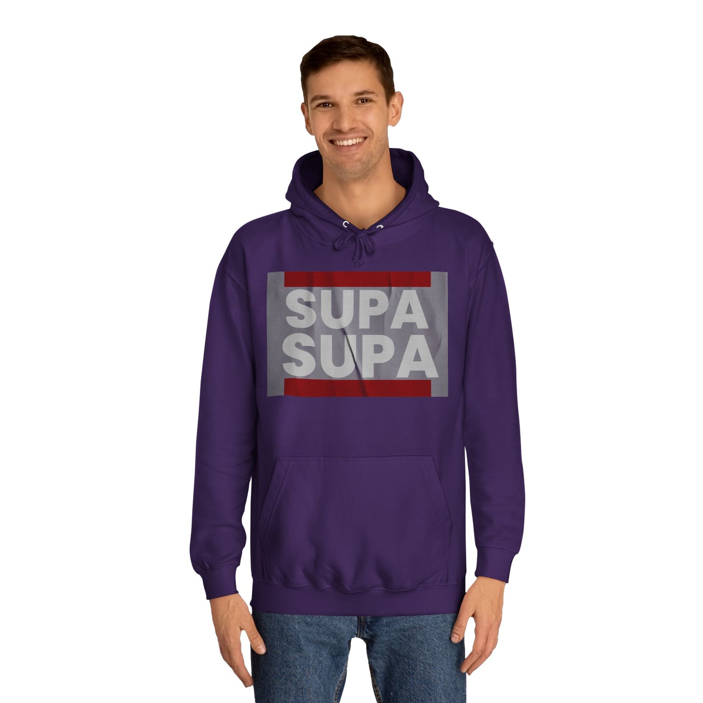 Unisex Hoodie with 'SUPA SUPA' Design, Cool Casual Wear, Perfect, Gifts for Graduates, Cozy Layering