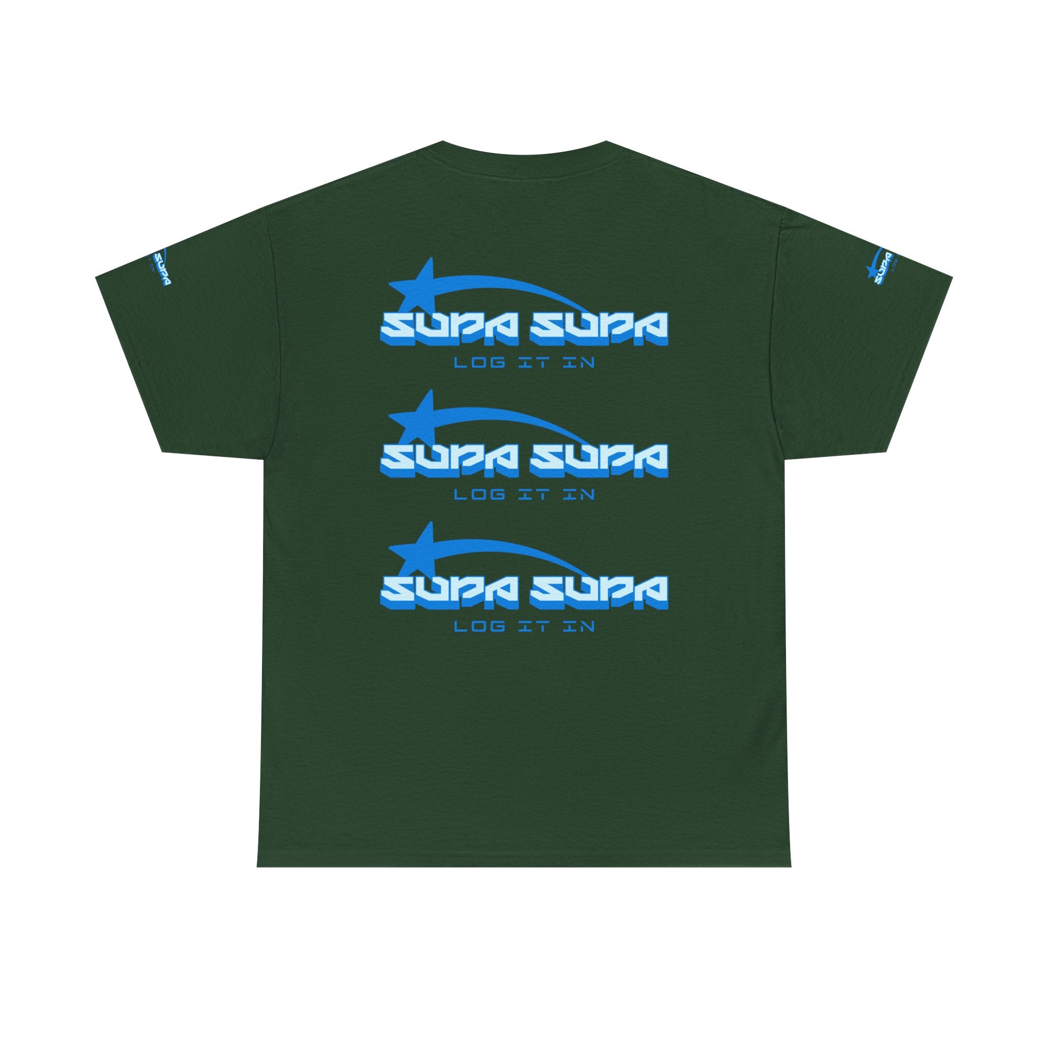 Supa Supa Retro Logo Tee — Blue Graphic Cotton T-Shirt