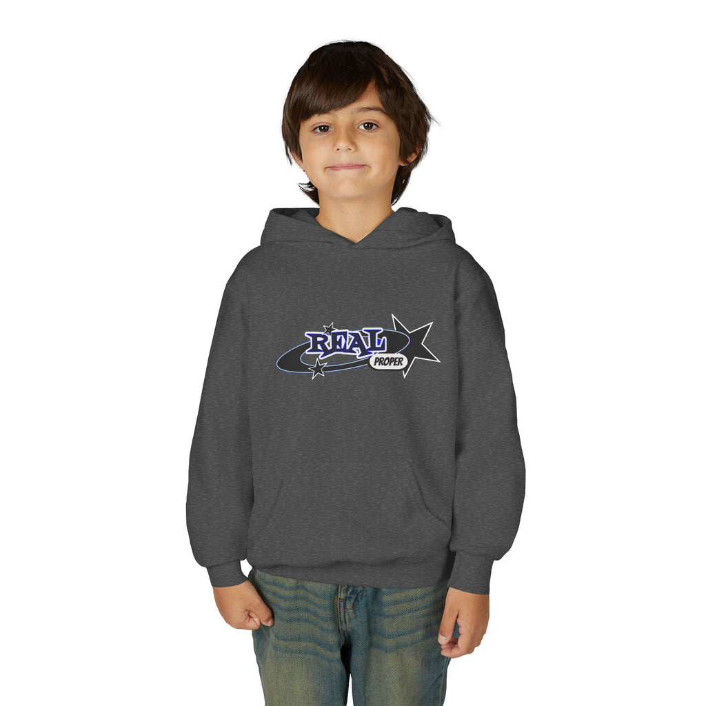 Youth Hoodie – "Real Proper" Star Graphic Pullover