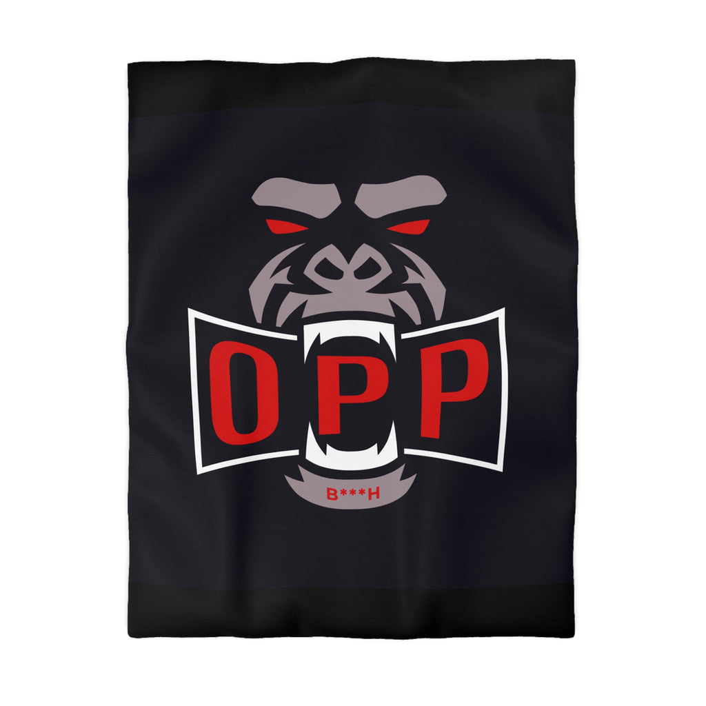 Gorilla OPP Microfiber Duvet Cover — Bold Red Logo Bedding