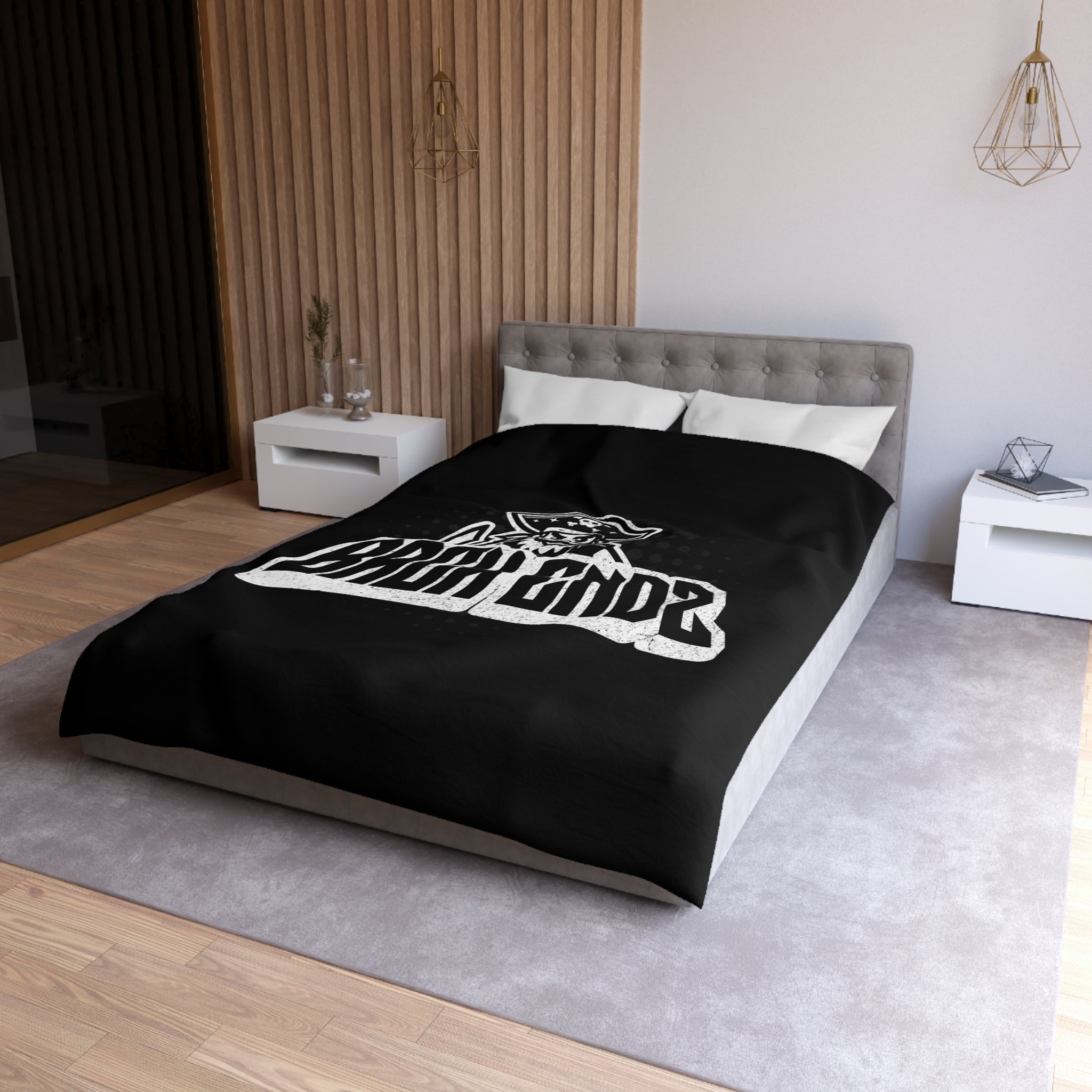 Pirate Skull 'Back Endz' Microfiber Duvet Cover — Bold Gamer / Tech Skull Bedding