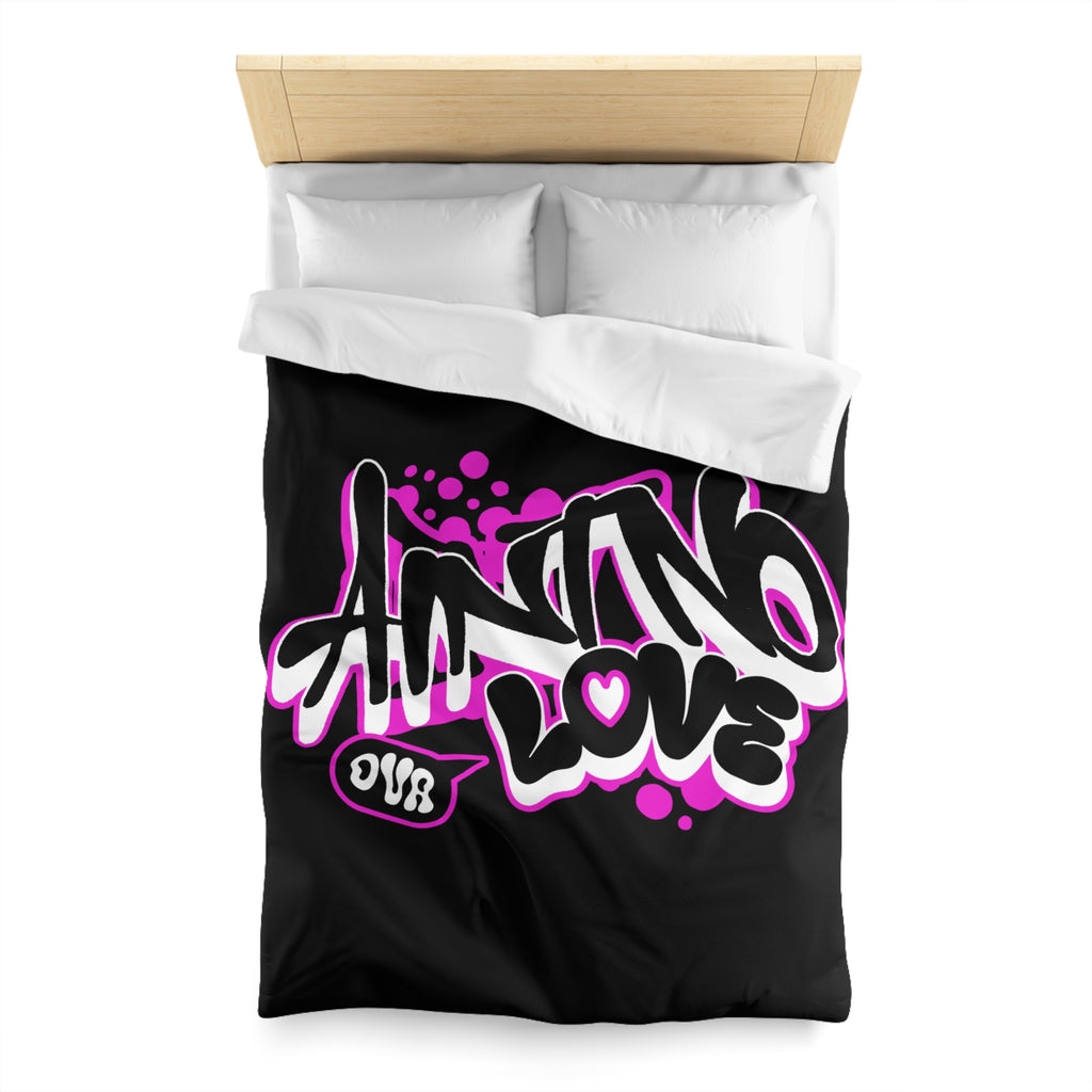 Duvet Cover — Pink Graffiti "No Love" Street Art Microfiber Bedding