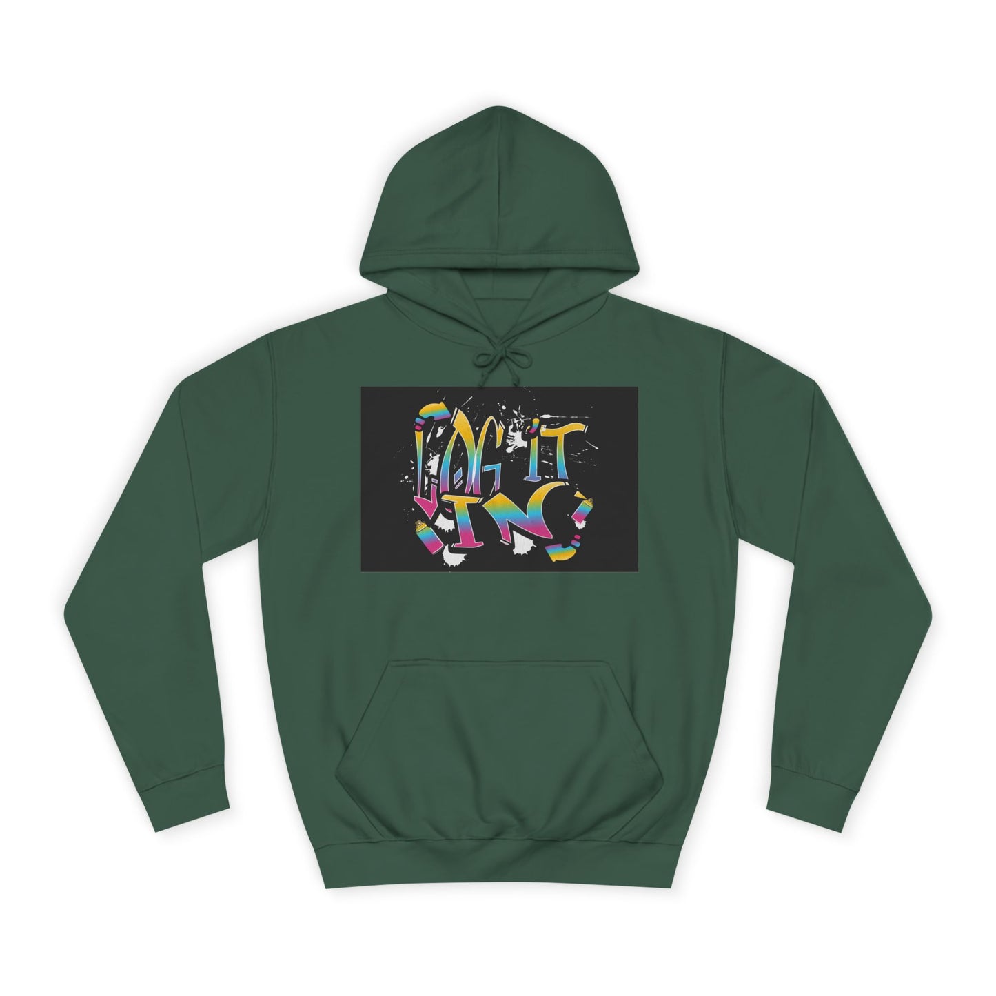 Colorful Unisex "log it in" Hoodie - Vibrant and Fun Sweatshirt for Anybody, Gift for Graduation, CozyWear, Artsy Hoodie