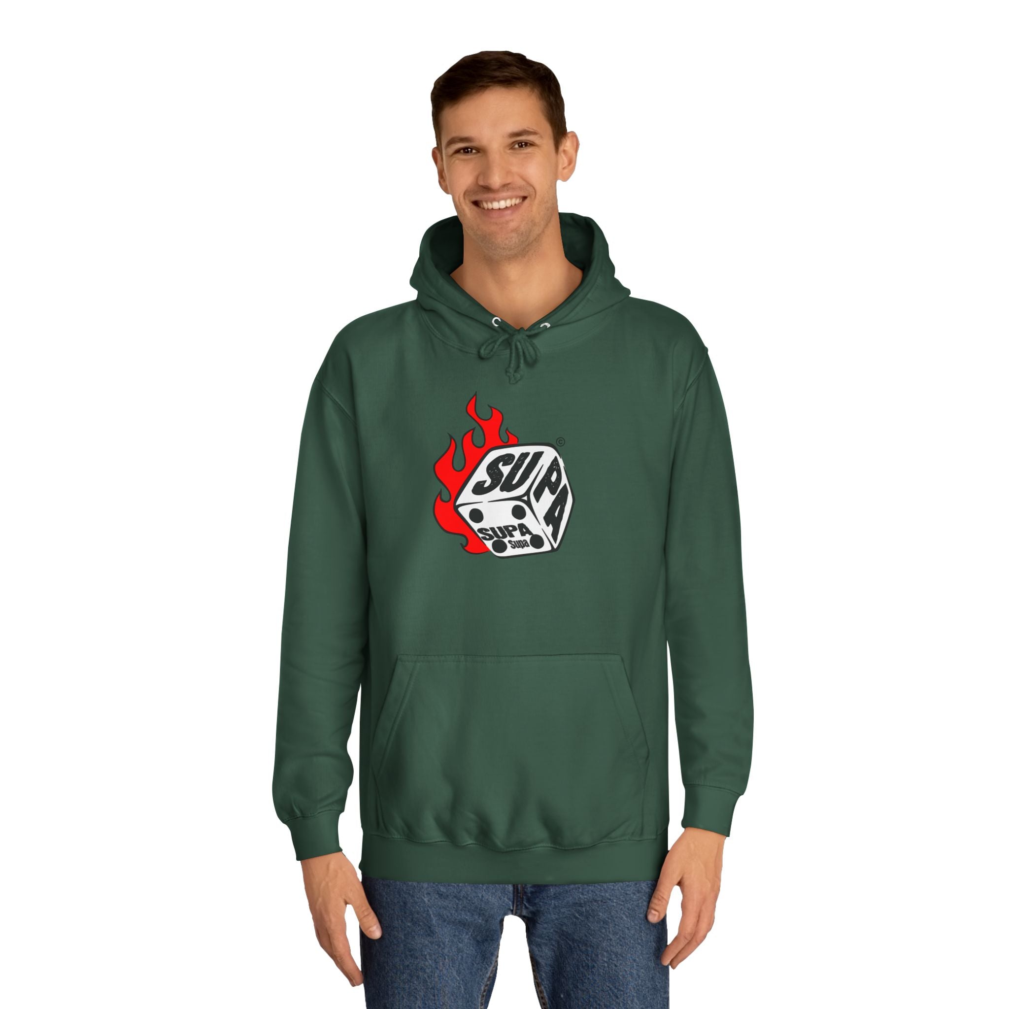 Cool Fire Graphic Unisex SUPA Hoodie, Apparel, Streetwear, Casual Wear, Unique Hooded Sweatshirt