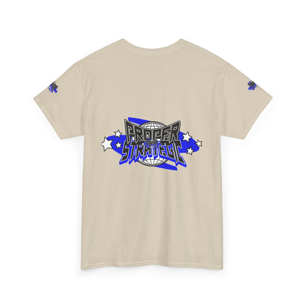Proper 'Strategic' Graphic Tee — Retro Blue Streetwear T‑Shirt