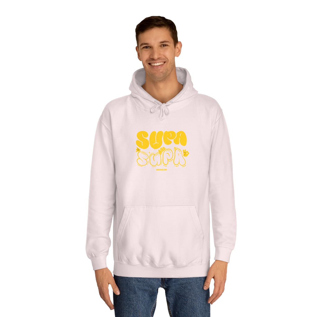 Cheerful Unisex Supa Supa Hoodie - Cozy Streetwear, Campus Style, Trendy Gift, Relaxed Fit, Perfect for Every day