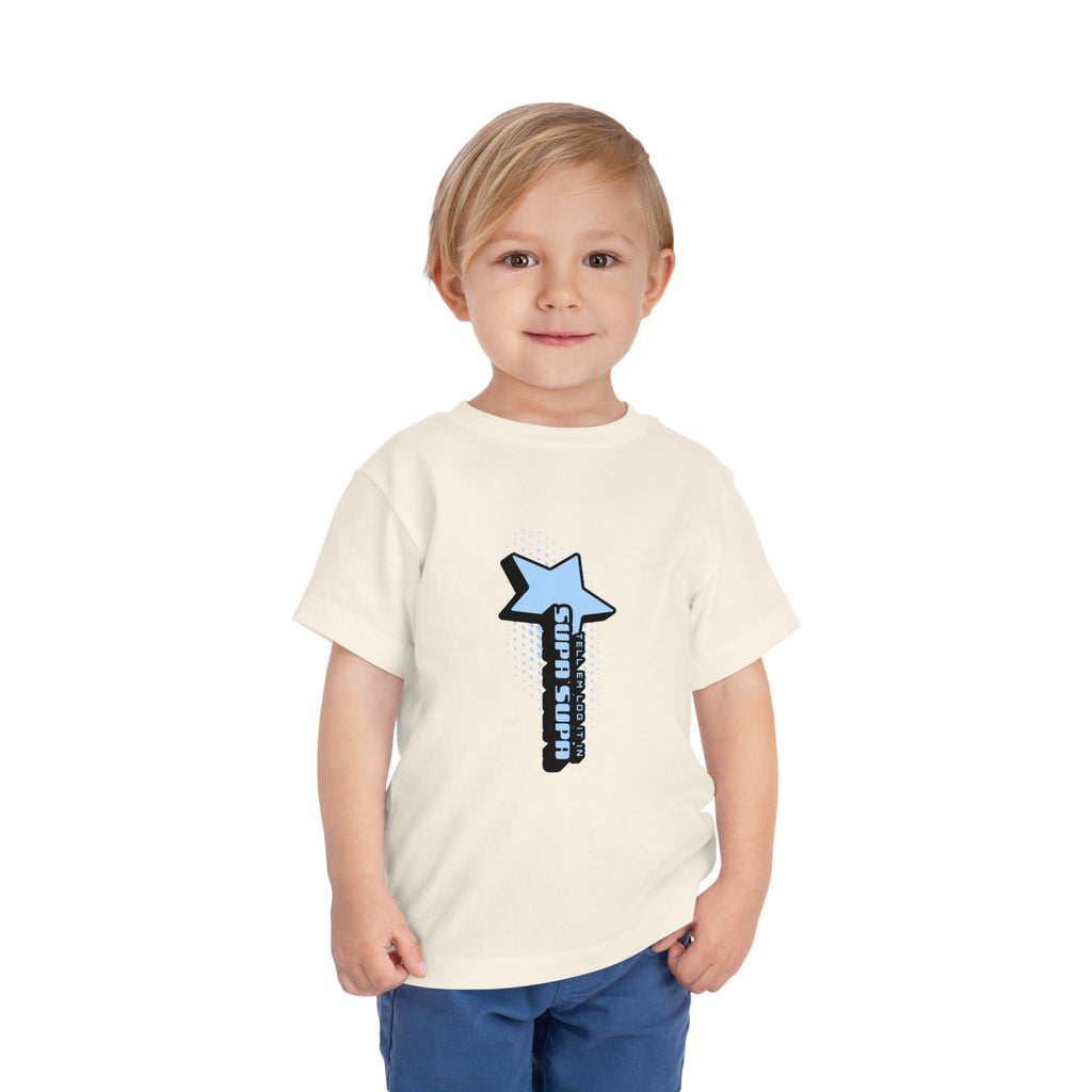 Toddler Tee — Blue Star "Tell em log it in" Graphic