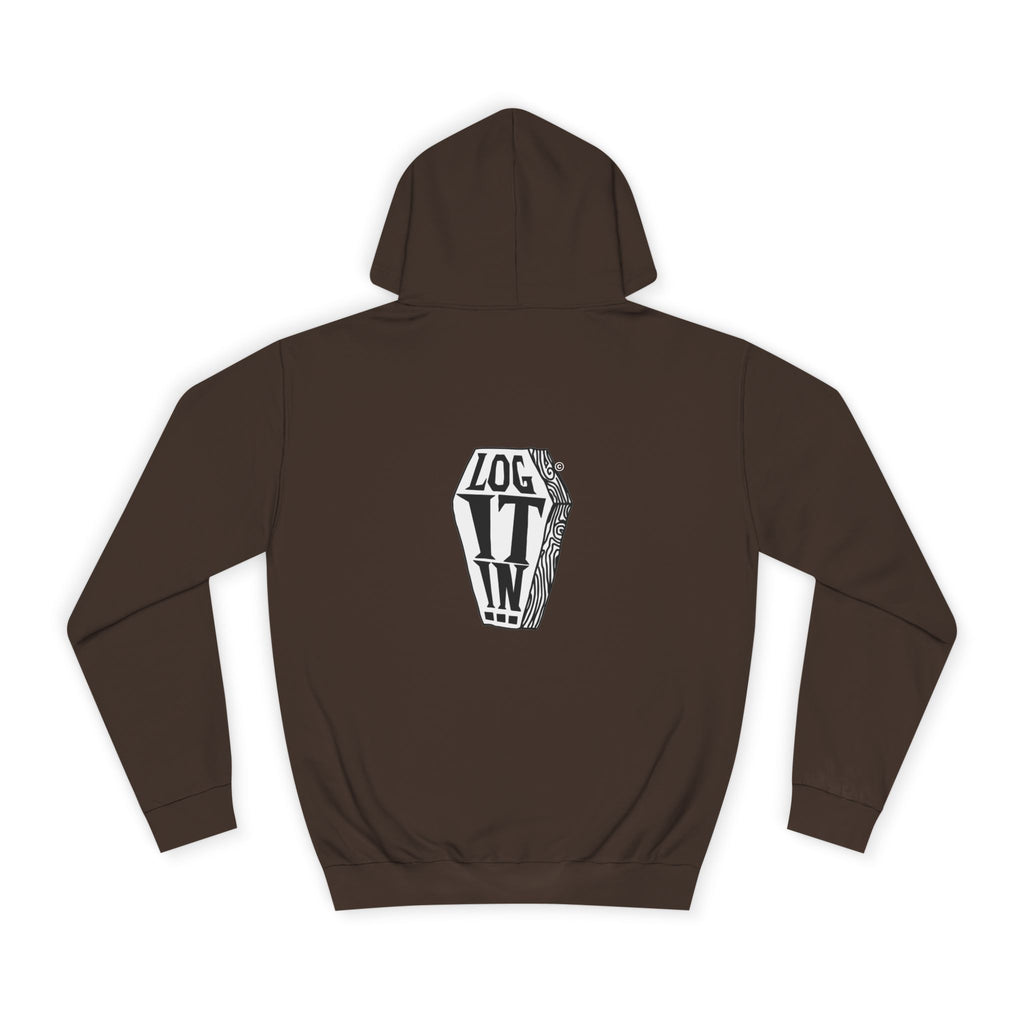 Edgy Unisex Log it in Hoodie, Casual Streetwear, Unique Gift, Trendy Apparel, Halloween Costume, Cozy Lounge Wear