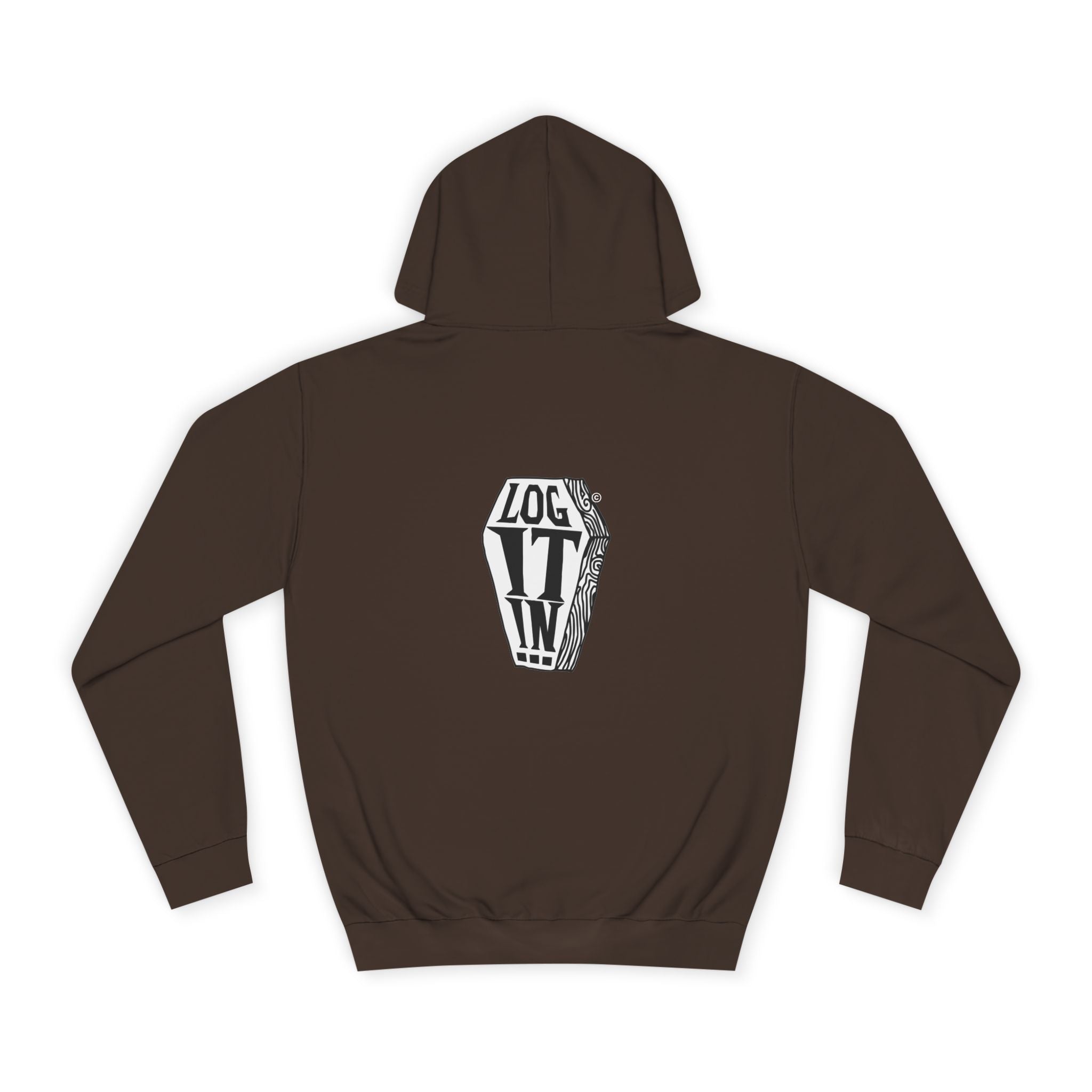 Edgy Unisex Log it in Hoodie, Casual Streetwear, Unique Gift, Trendy Apparel, Halloween Costume, Cozy Lounge Wear