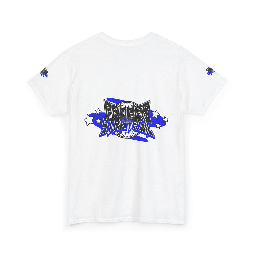 Proper 'Strategic' Graphic Tee — Retro Blue Streetwear T‑Shirt