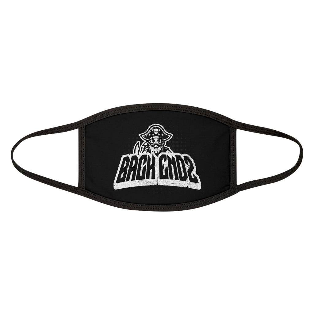 Pirate Logo Face Mask — "Back Endz" Black Cotton Blend Mask