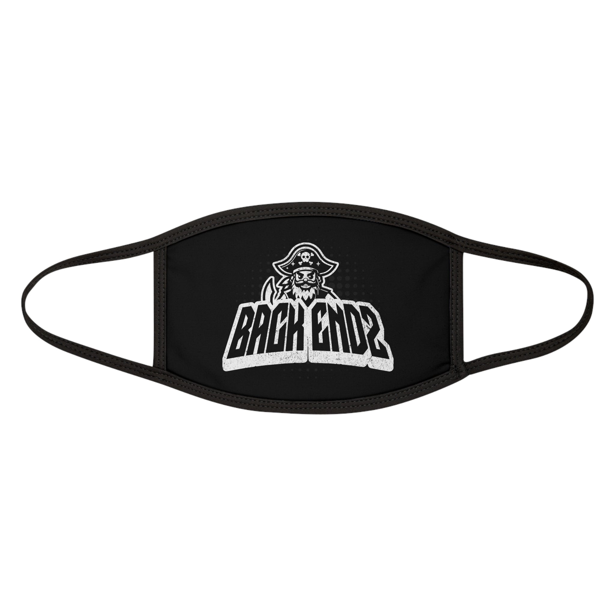 Pirate Logo Face Mask — "Back Endz" Black Cotton Blend Mask