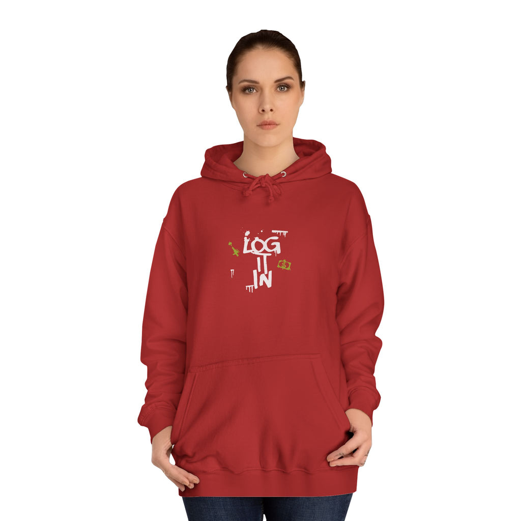 log it in Hoodie — Minimal Vintage Print