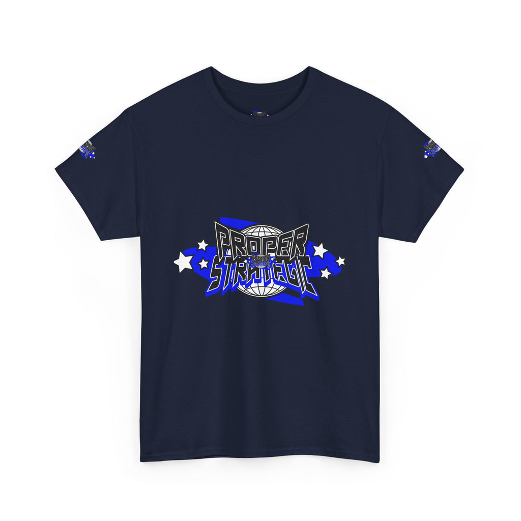 Proper 'Strategic' Graphic Tee — Retro Blue Streetwear T‑Shirt