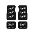 Car Mats (Set of 4) — Black Custom Floor Mats with '3 MUCH' Retro Logo