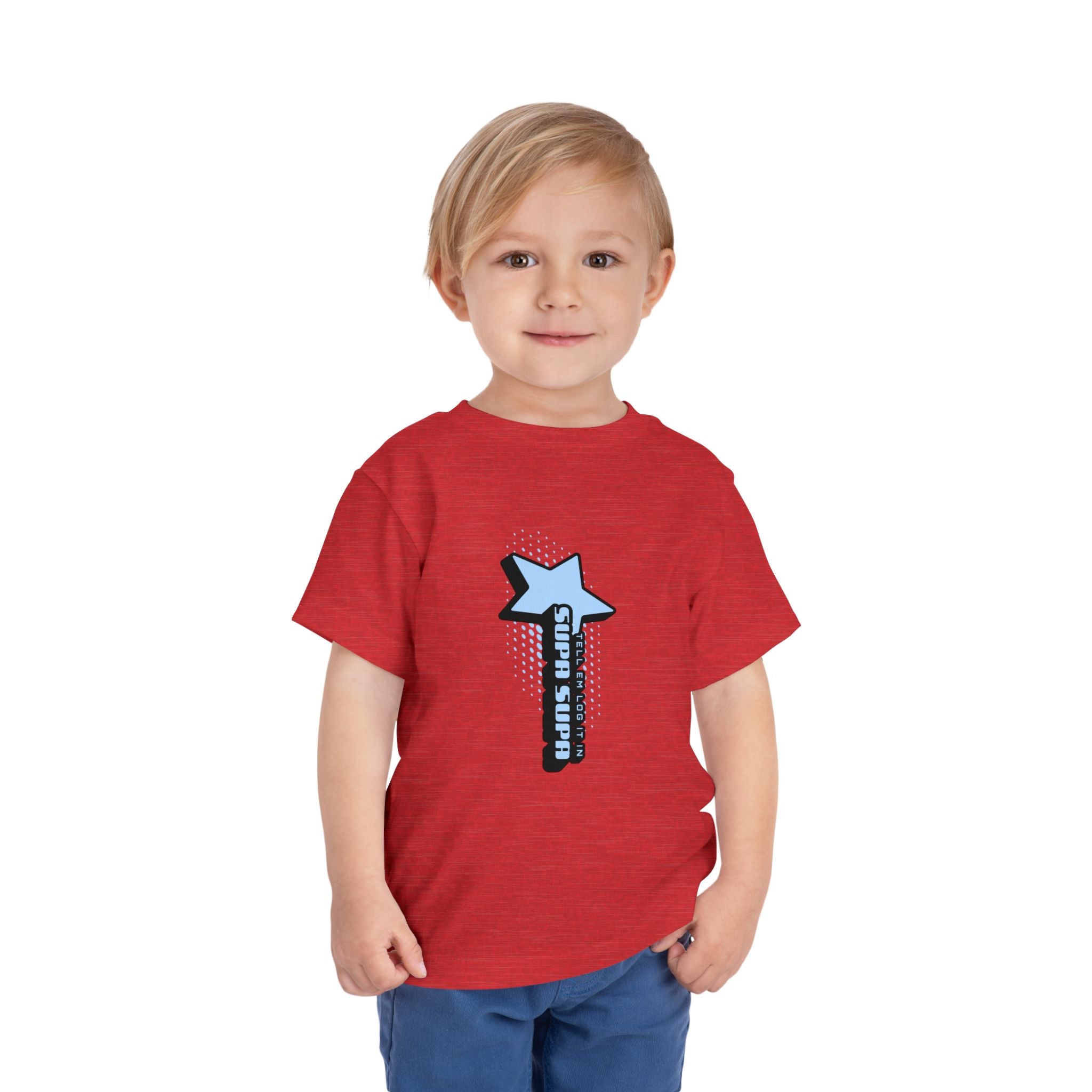 Toddler Tee — Blue Star "Tell em log it in" Graphic