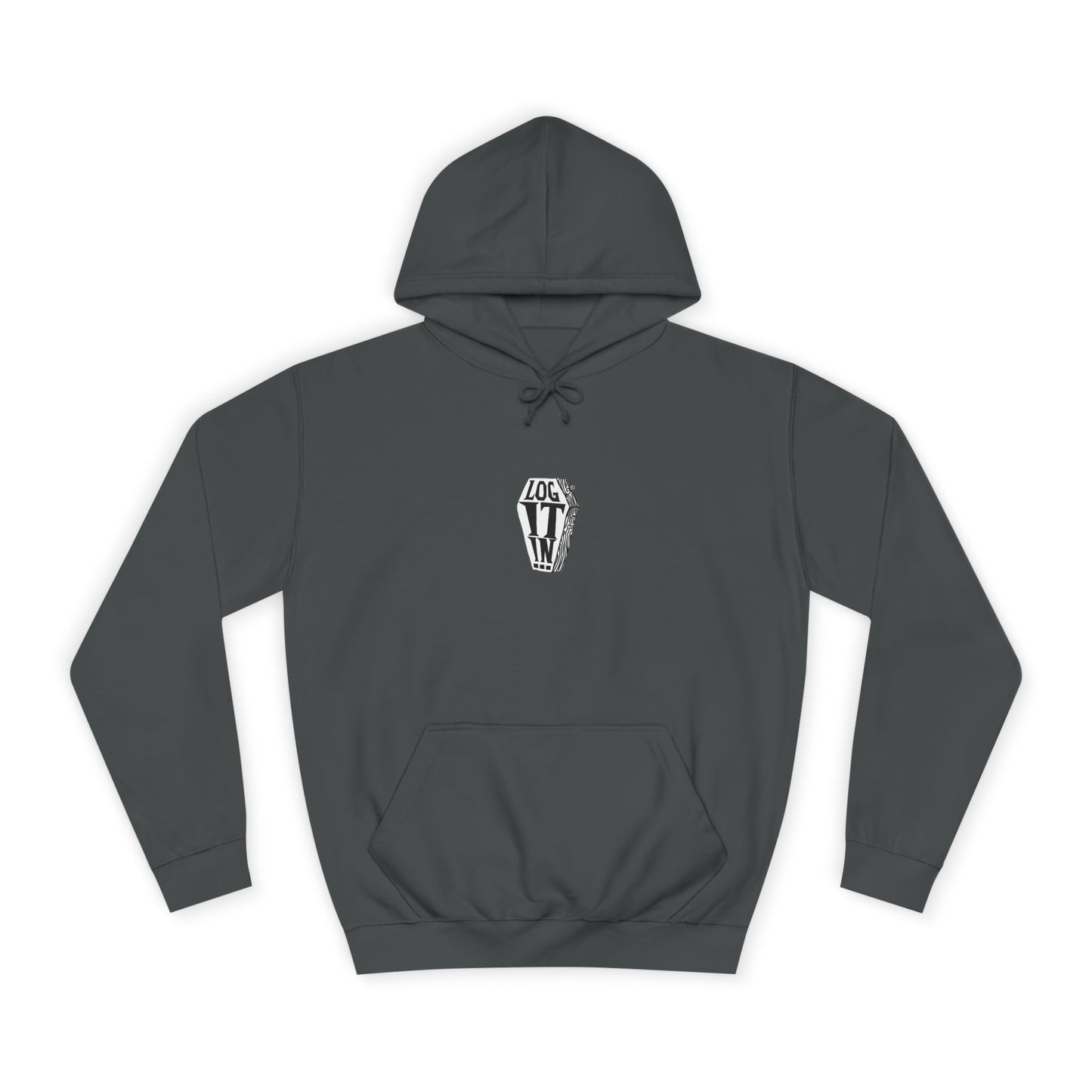 Edgy Unisex Log it in Hoodie, Casual Streetwear, Unique Gift, Trendy Apparel, Halloween Costume, Cozy Lounge Wear