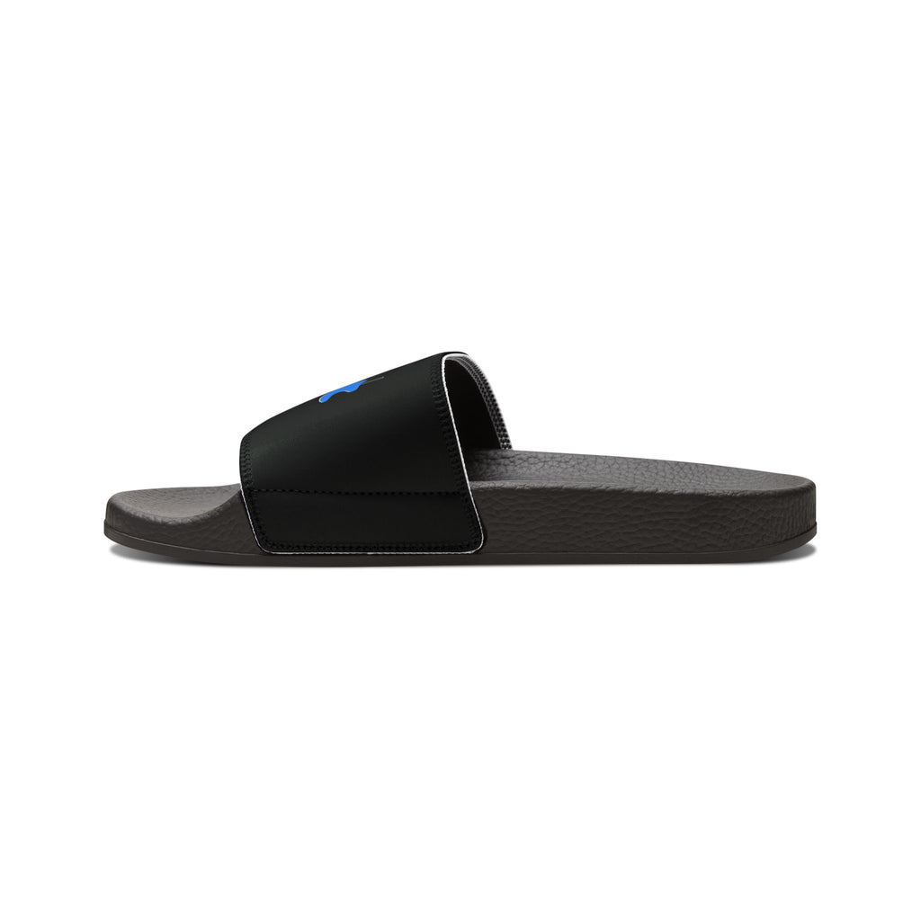Women's Removable Login Sandals – Black Slide Sandals with Customizable Strap