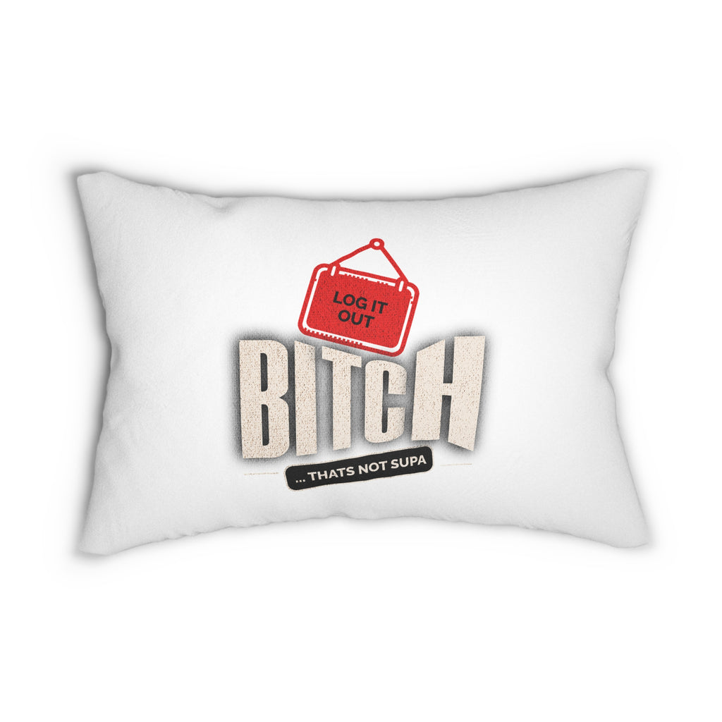 Lumbar Pillow — 'Log It Out' Funny Retro Accent Pillow