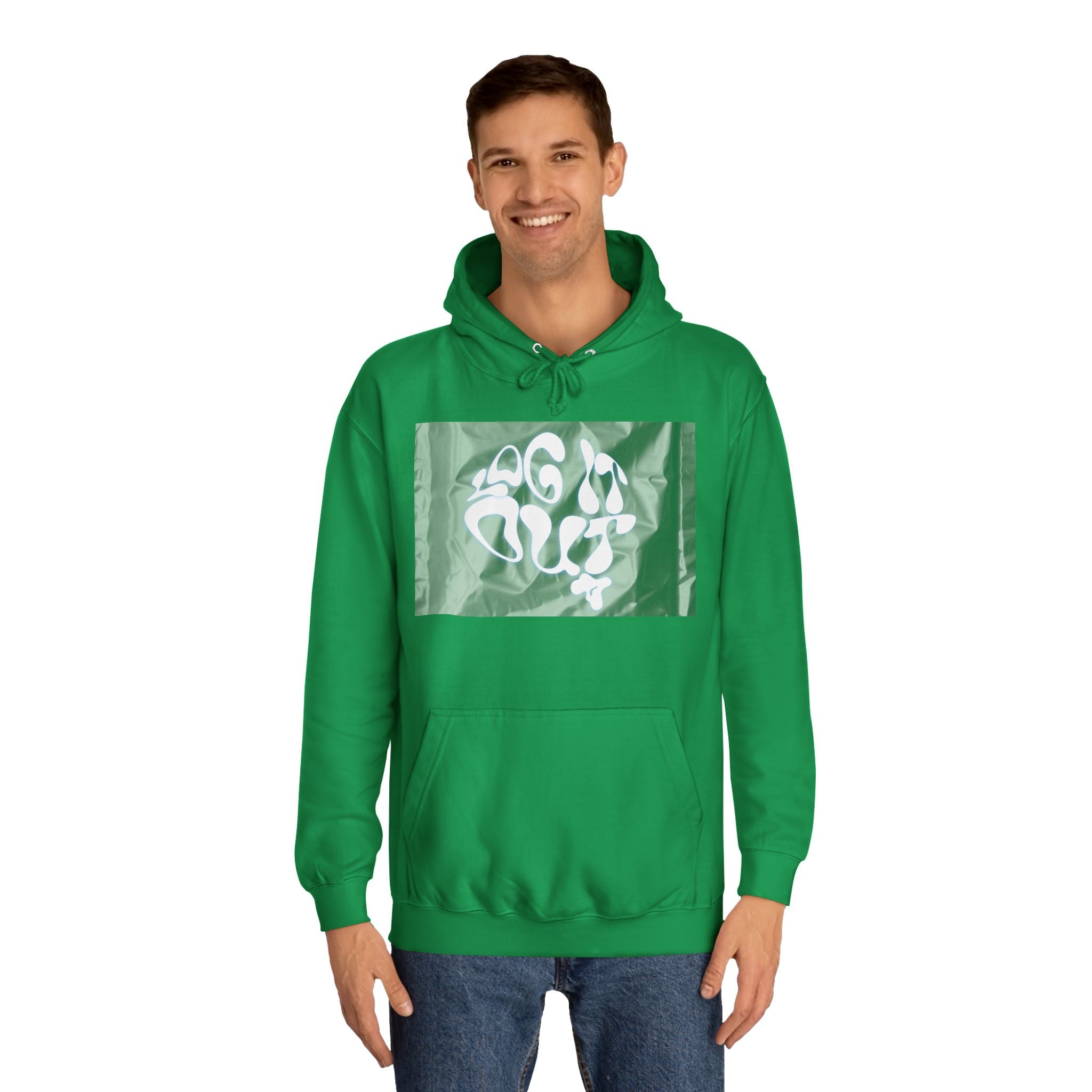 Cozy Unisex 'LOG IT OUT' Hoodie with Abstract Design, Sweatshirt, Graphic Hoodie, Casual Wear, Perfect Fit