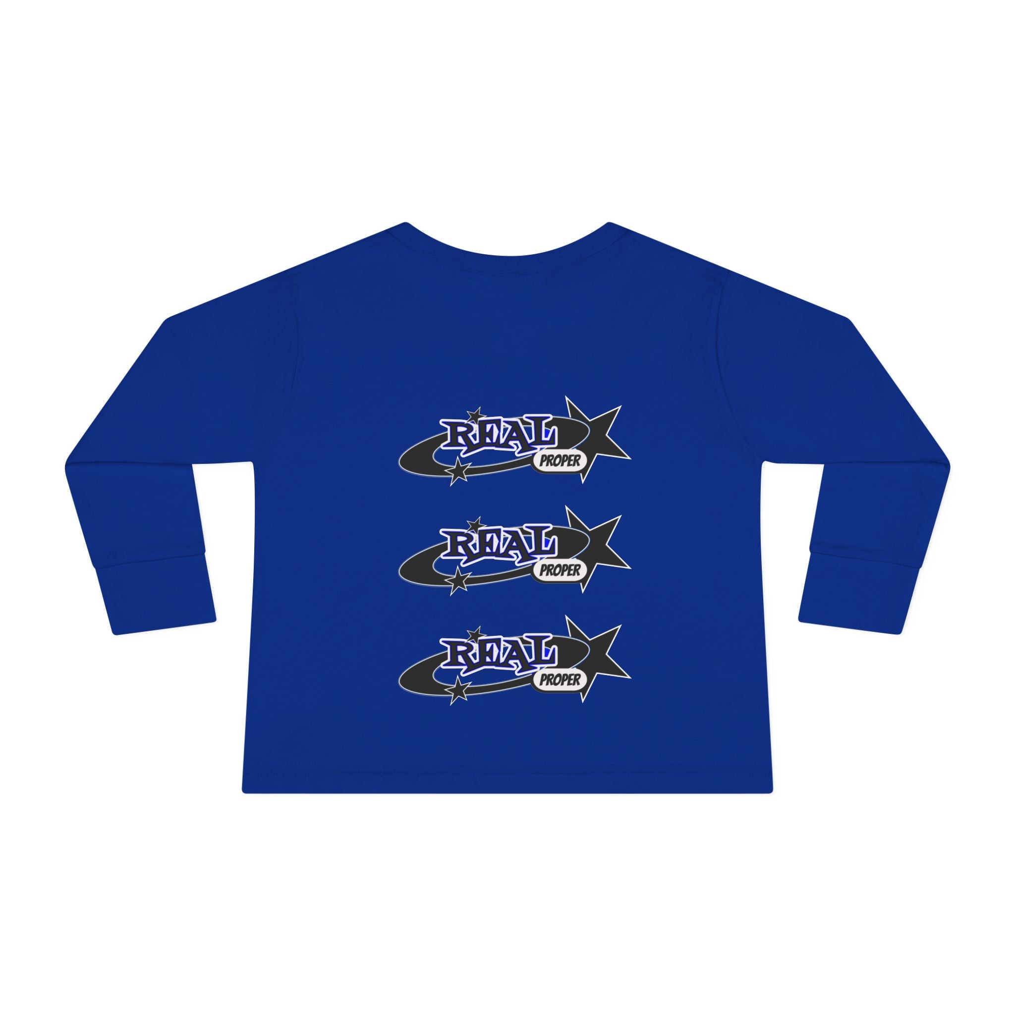 Toddler Long Sleeve Tee — 'Real Proper' Star Graphic Kids Shirt