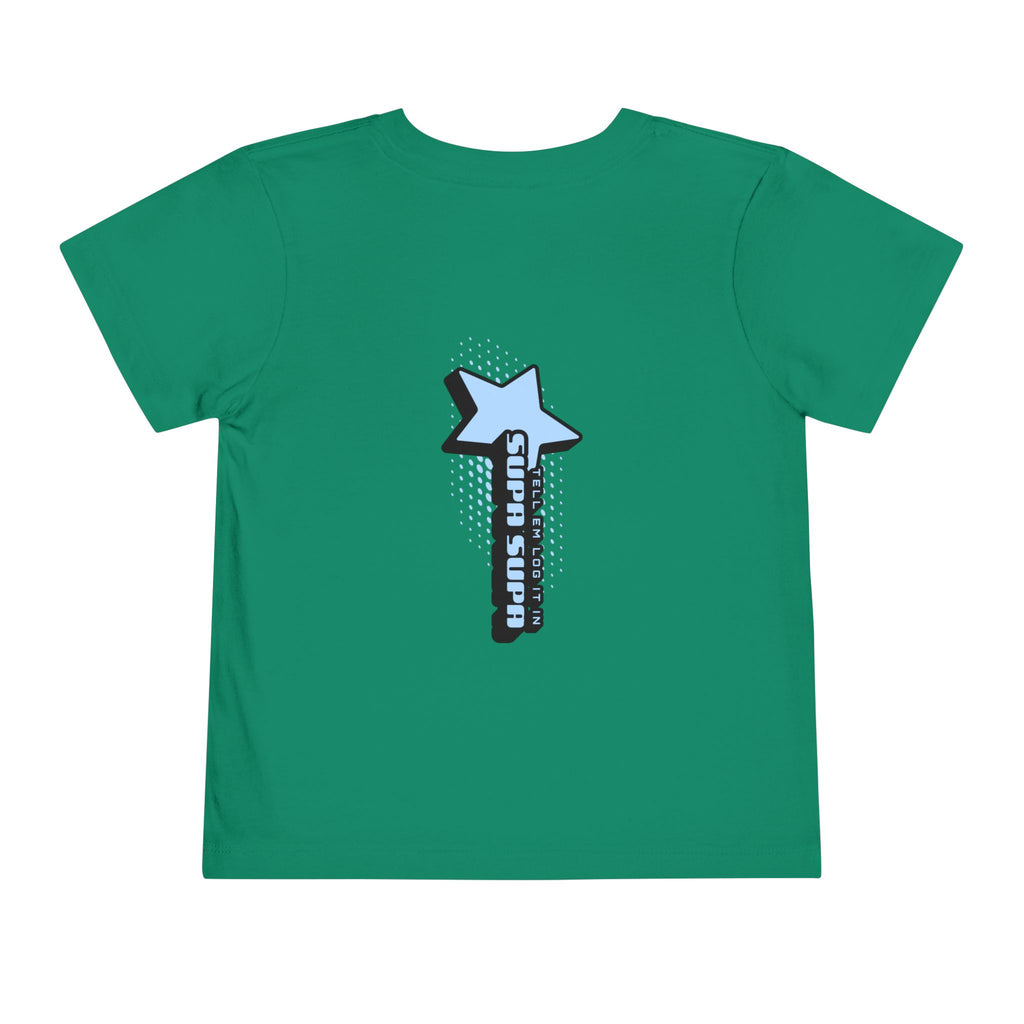 Toddler Tee — Blue Star "Tell em log it in" Graphic