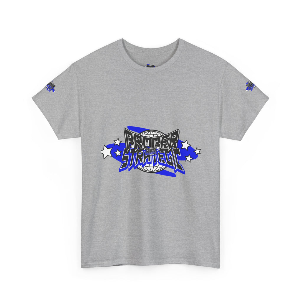 Proper 'Strategic' Graphic Tee — Retro Blue Streetwear T‑Shirt