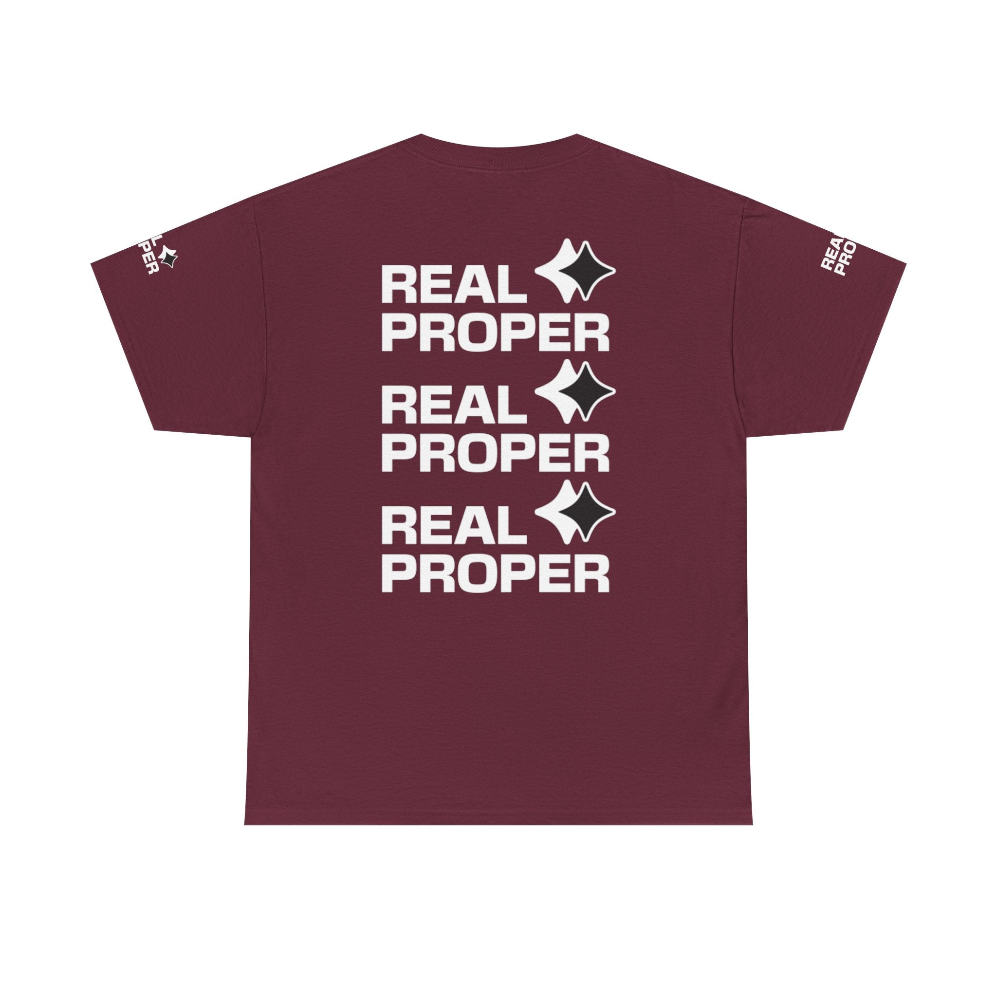 "Real Proper" Repeat Logo T‑Shirt