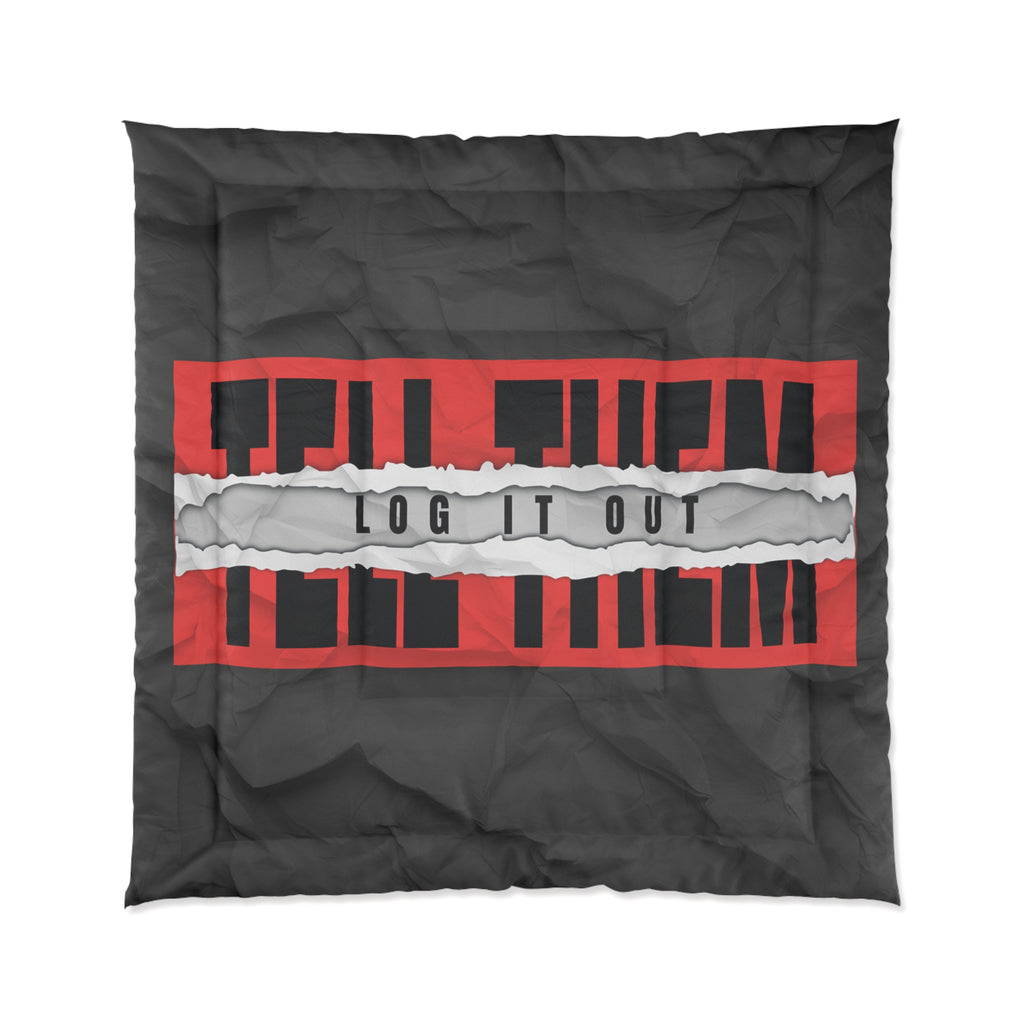 Log It Out Comforter – Bold Black & Red Graphic Bedding