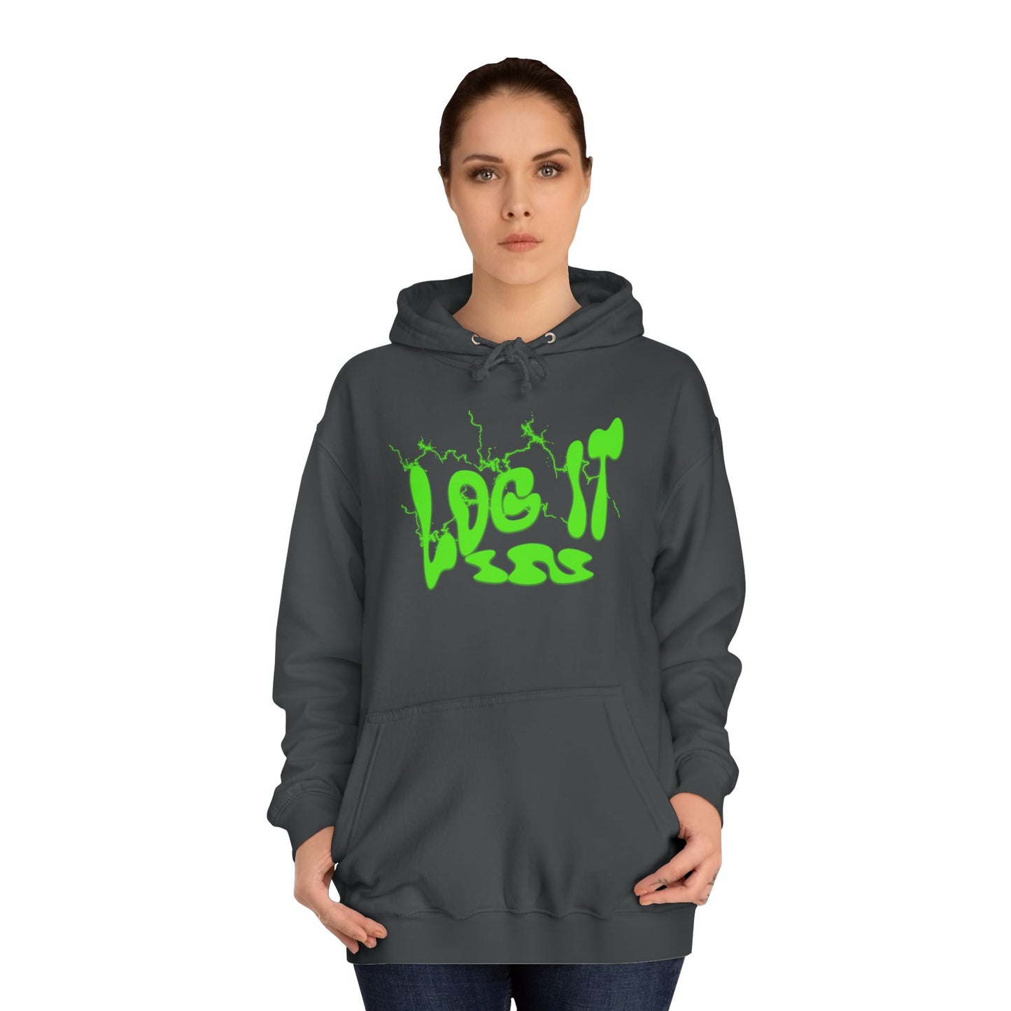 Unisex Hoodie with 'Log It in' Design, Cozy Casual Sweater for Trendy wear, Gift for Comfortable Everyday Wear