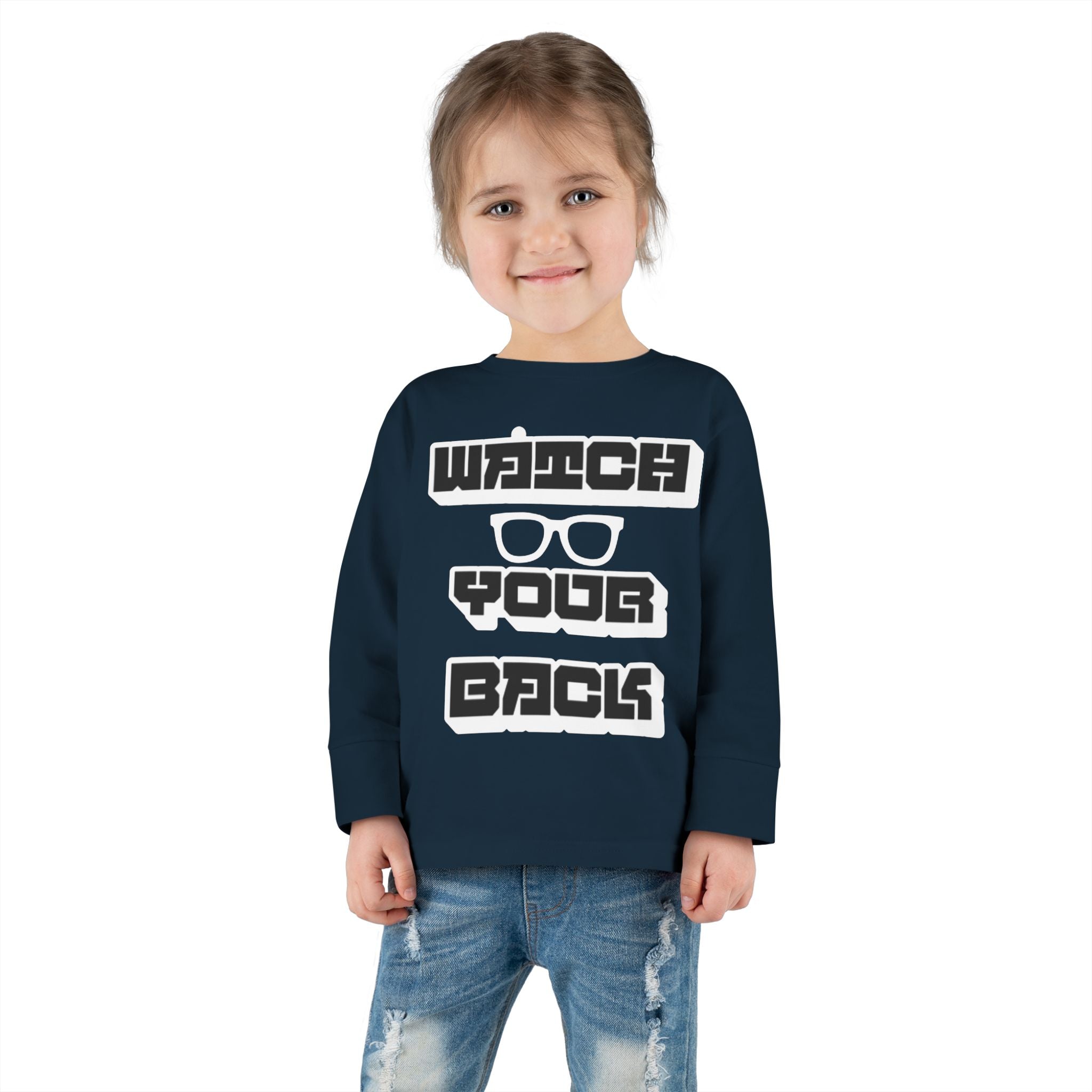 Toddler Long Sleeve Tee — "Watch Your Back" Graphic