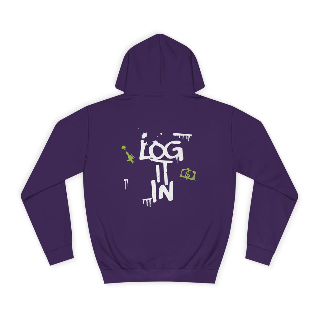 log it in Hoodie — Minimal Vintage Print