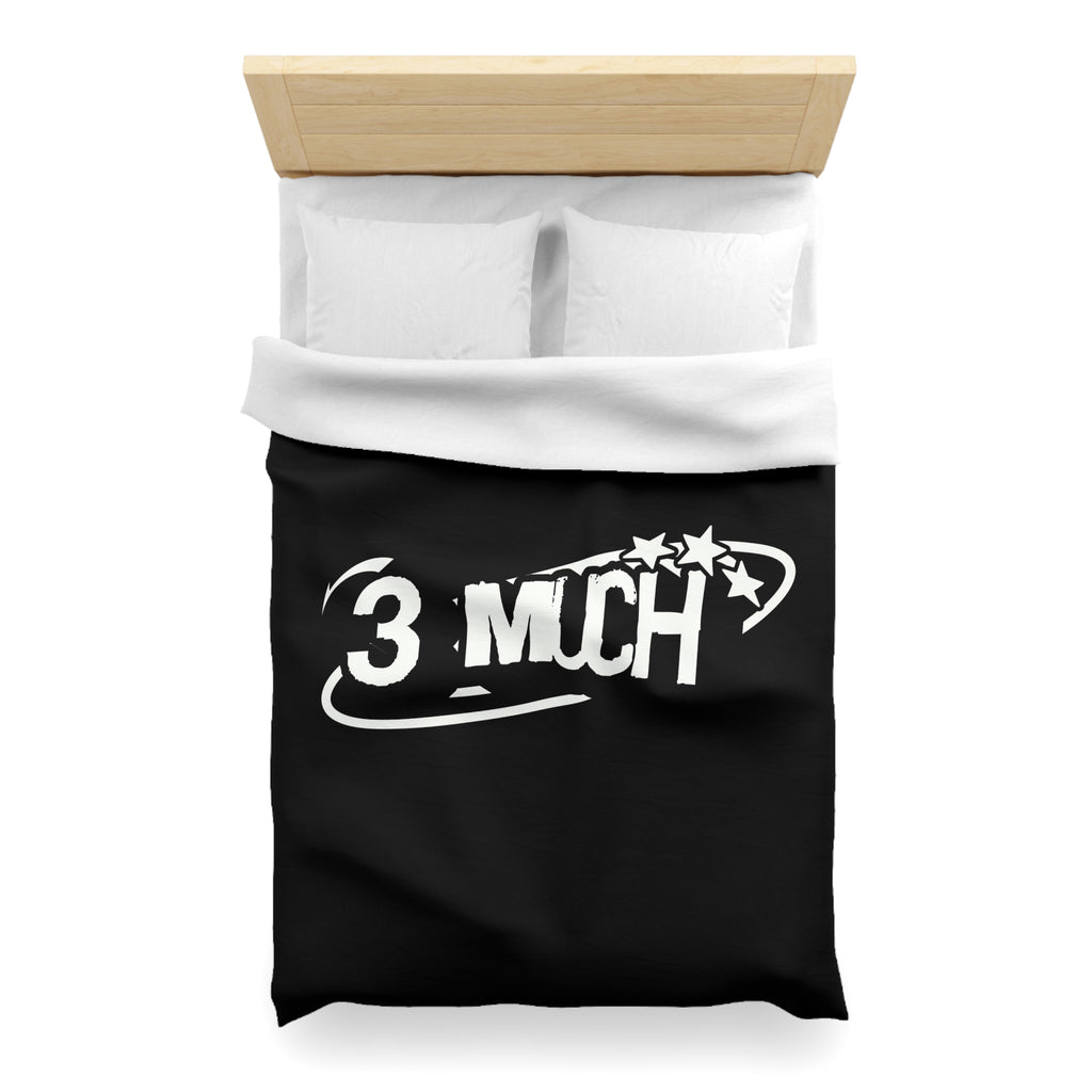 Duvet Cover — '3 Much' Bold Graphic Black Microfiber Duvet